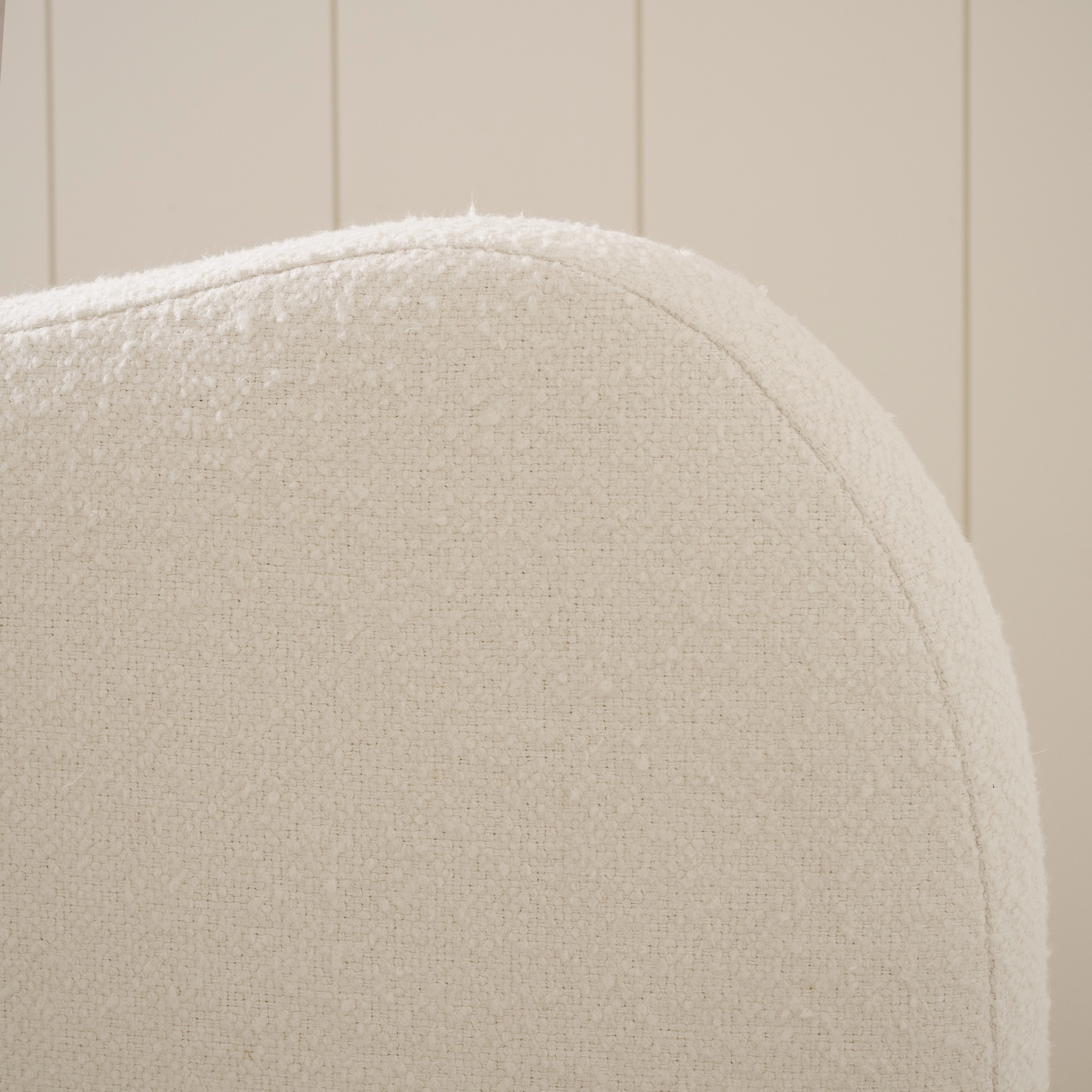 As Shown: King | Style: Upholstered | Fabric: Berber White | Finish: N/A