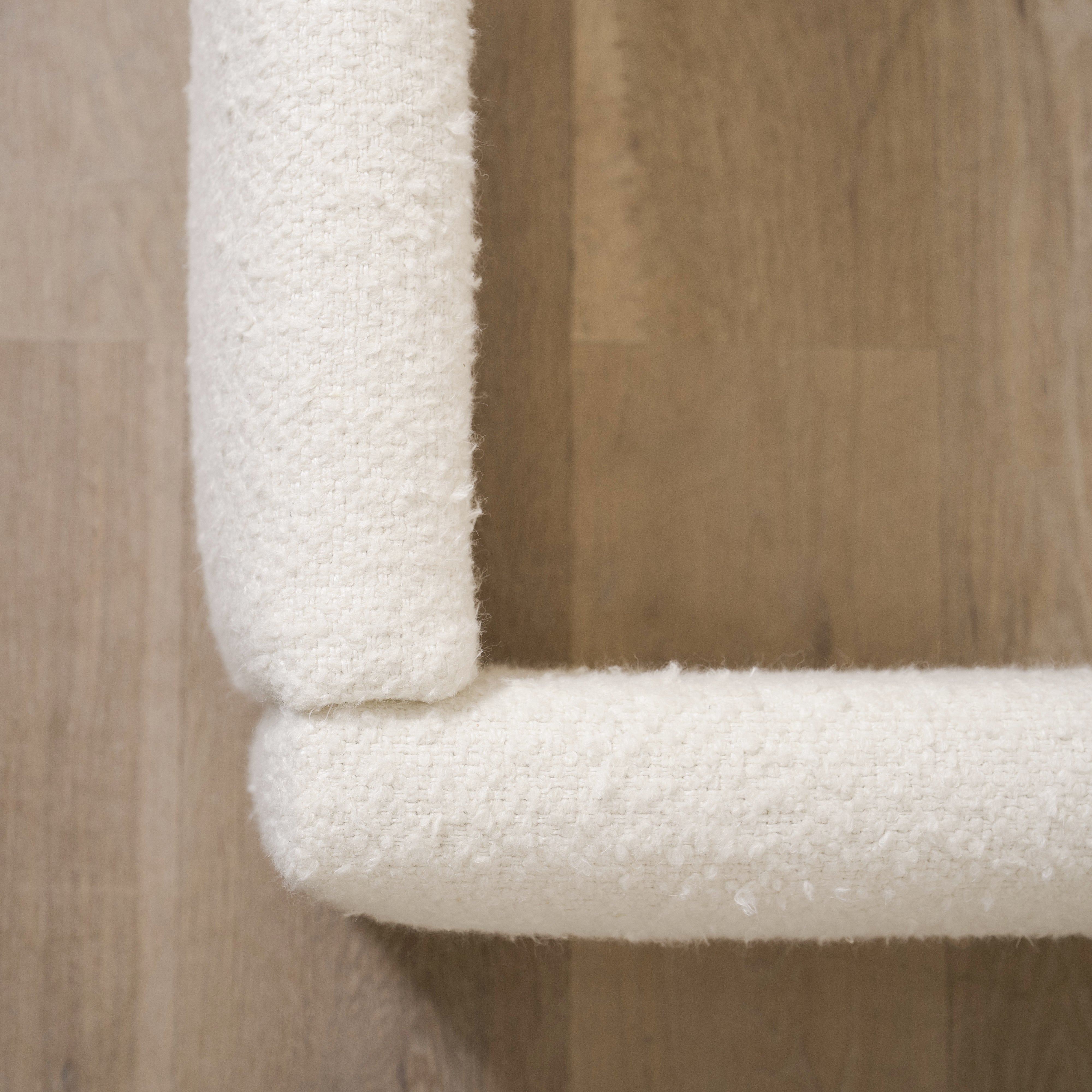 As Shown: King | Style: Upholstered | Fabric: Berber White | Finish: N/A