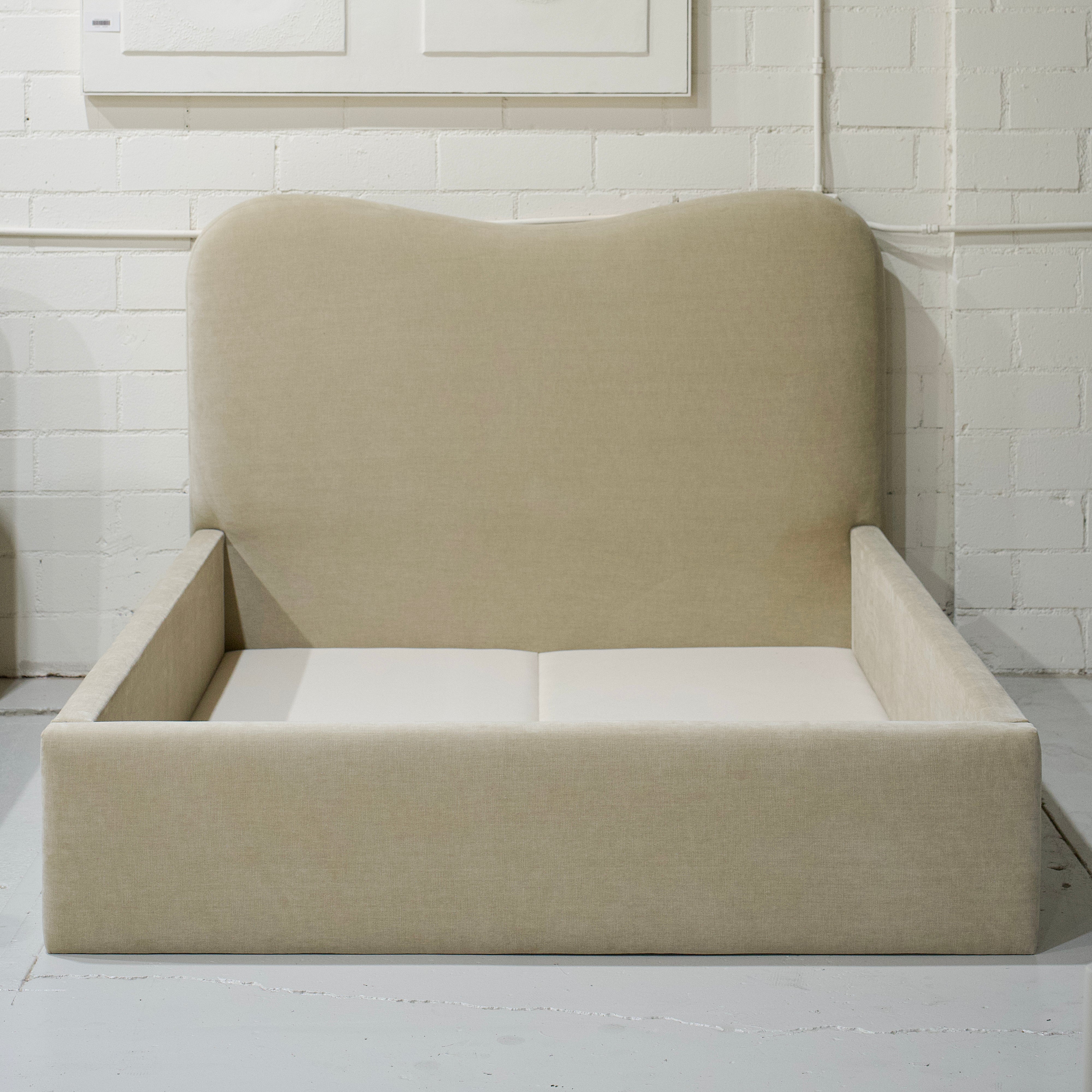 As Shown: Queen | Style: Upholstered | Fabric: Canyon Sand | Finish: N/A