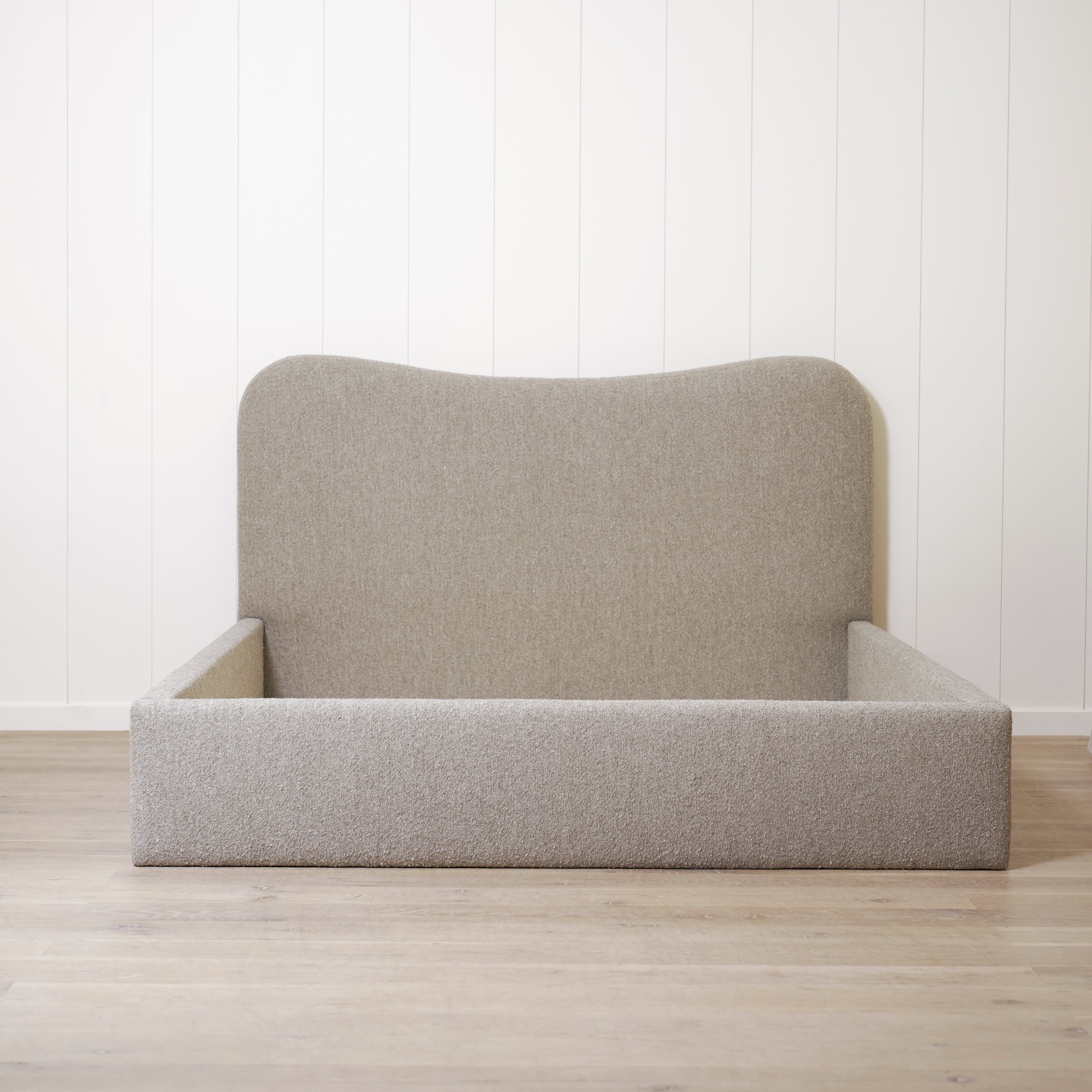 As Shown: King | Style: Upholstered | Fabric: Berber Shale | Finish: N/A