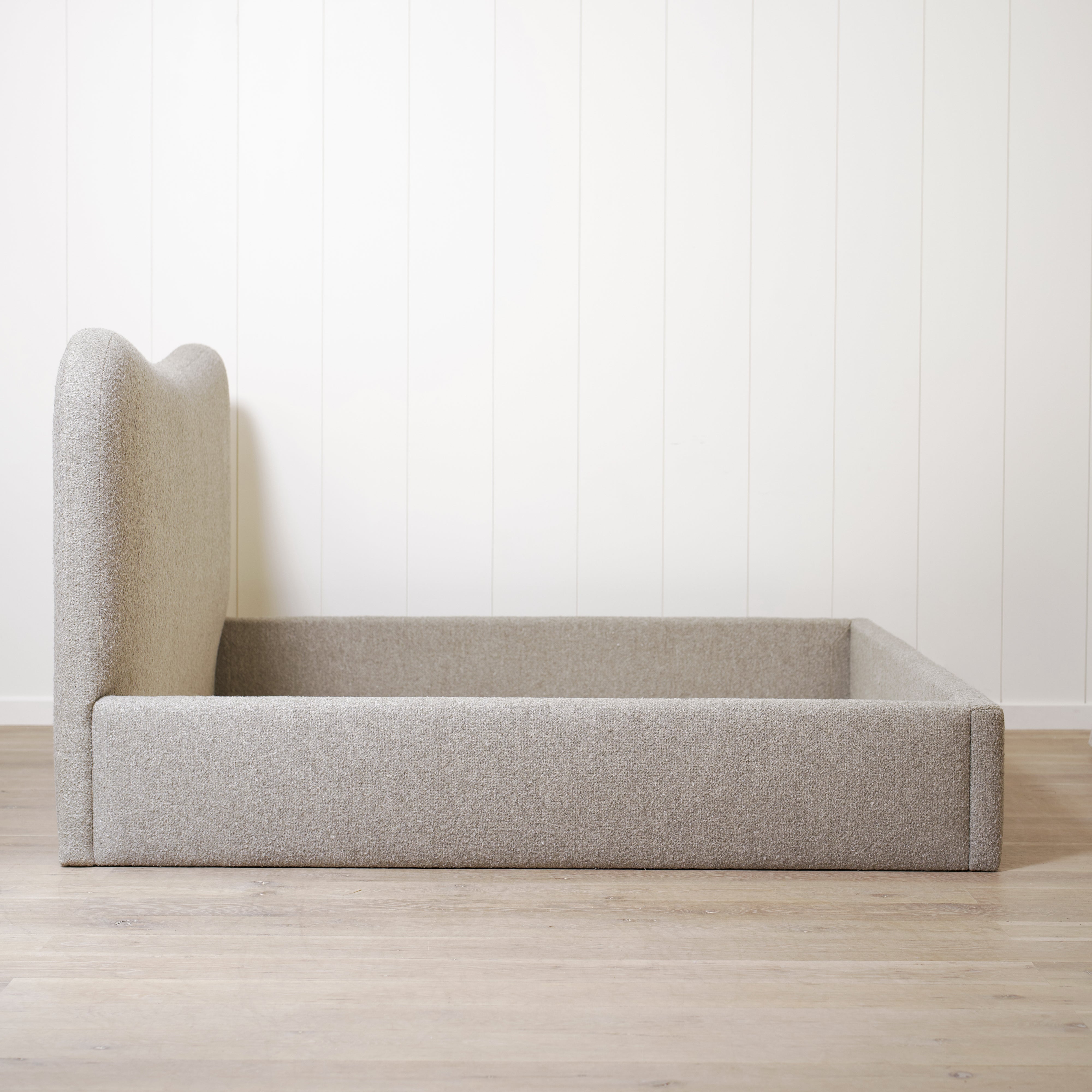 As Shown: King | Style: Upholstered | Fabric: Berber Shale | Finish: N/A