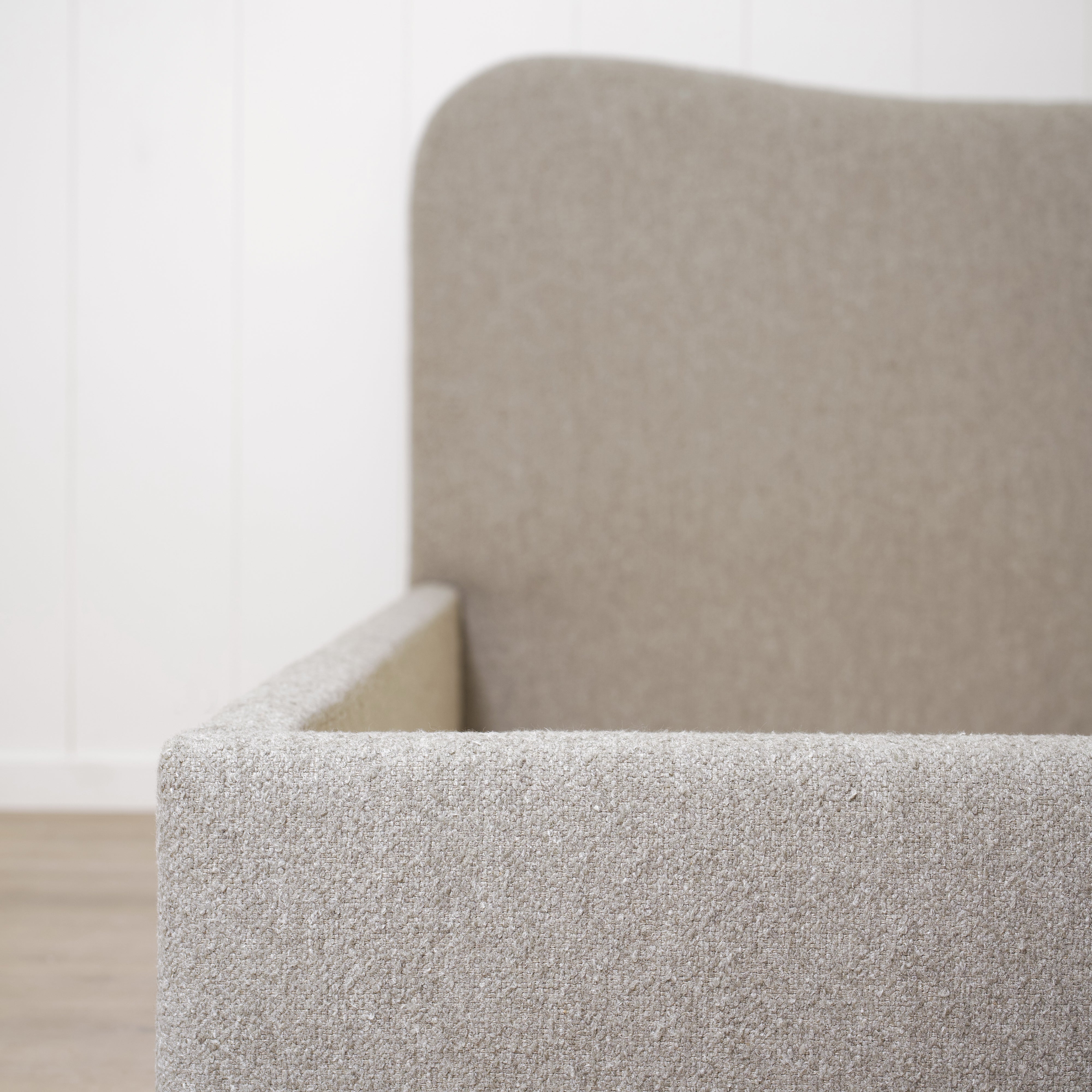 As Shown: King | Style: Upholstered | Fabric: Berber Shale | Finish: N/A
