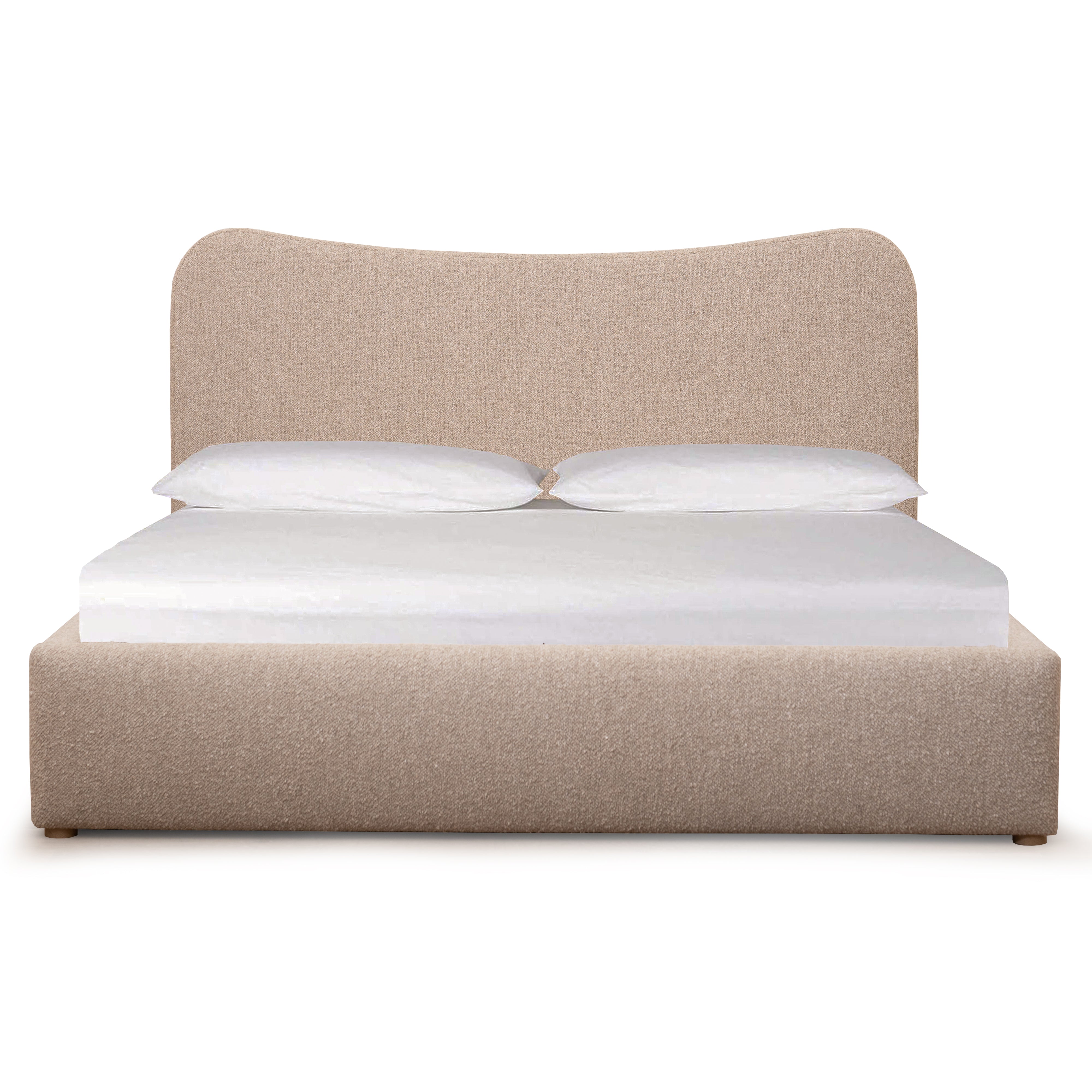 As Shown: King | Style: Upholstered | Fabric: Berber Taupe | Finish: N/A