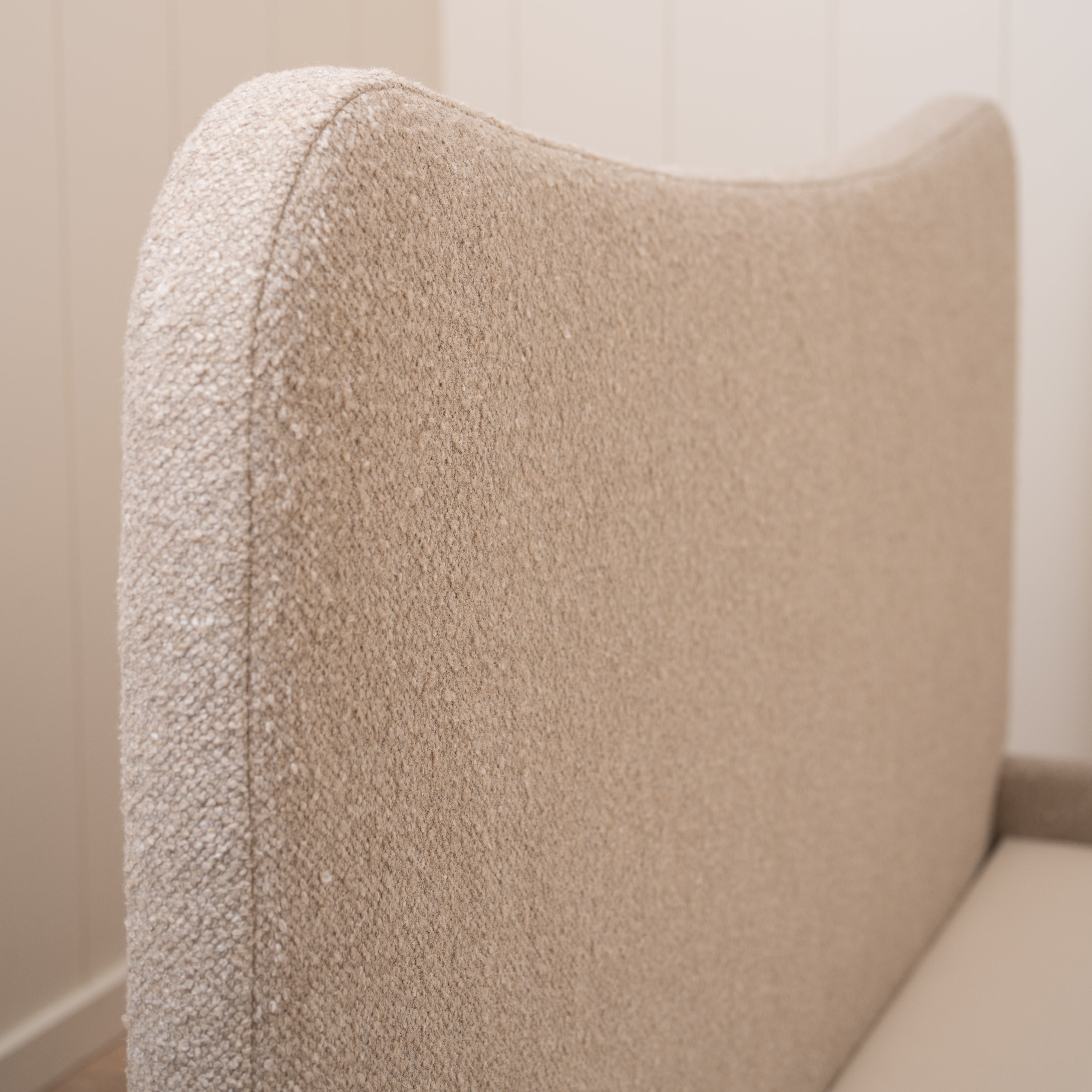 As Shown: King | Style: Upholstered | Fabric: Berber Taupe | Finish: N/A