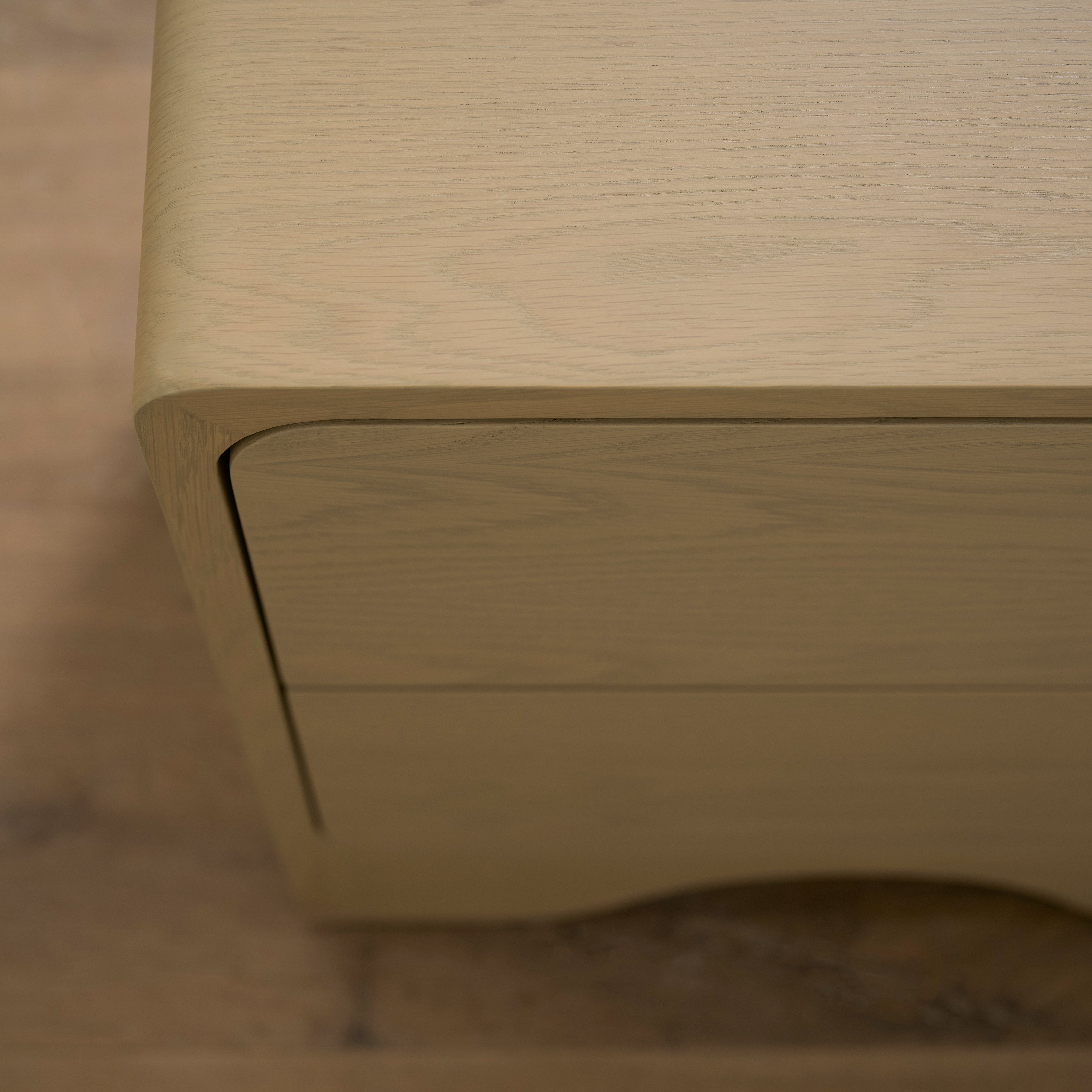 As Shown: 20"L x 18"D x 23"H | Material: Solid Oak | Finish: Natural | Push Open Mechanism
