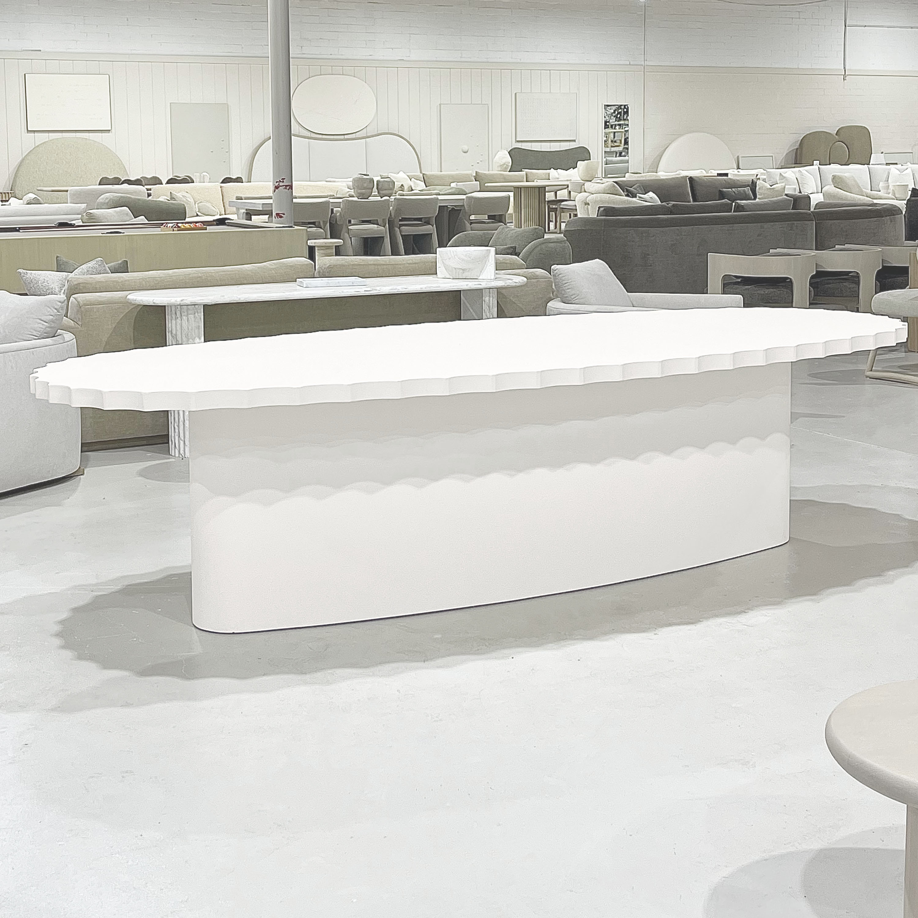 As Shown: 8 step limestone micro coat, White.