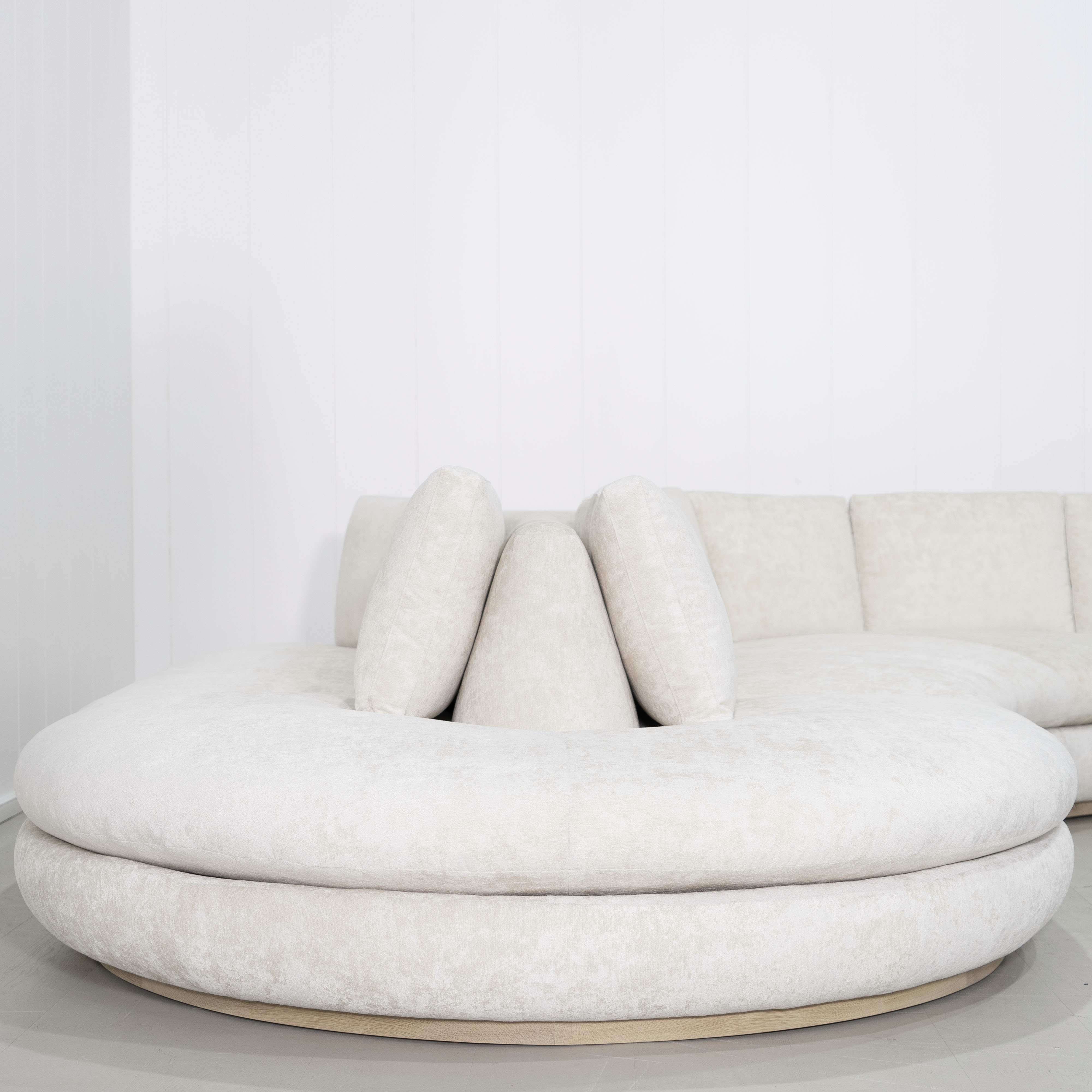 As Shown: in Zion Custard. Oak finished in Mint White Natural.