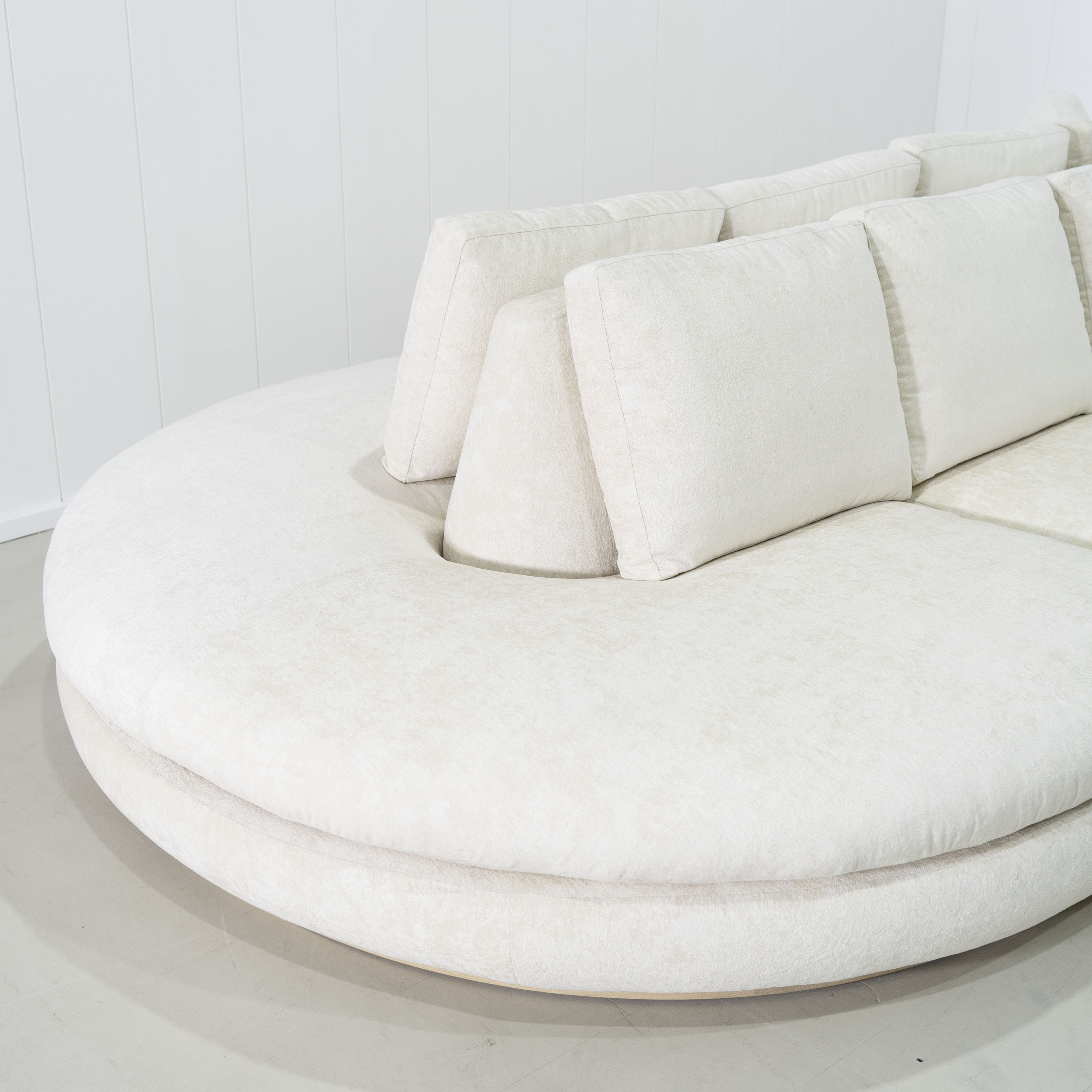 As Shown: in Zion Custard. Oak finished in Mint White Natural.