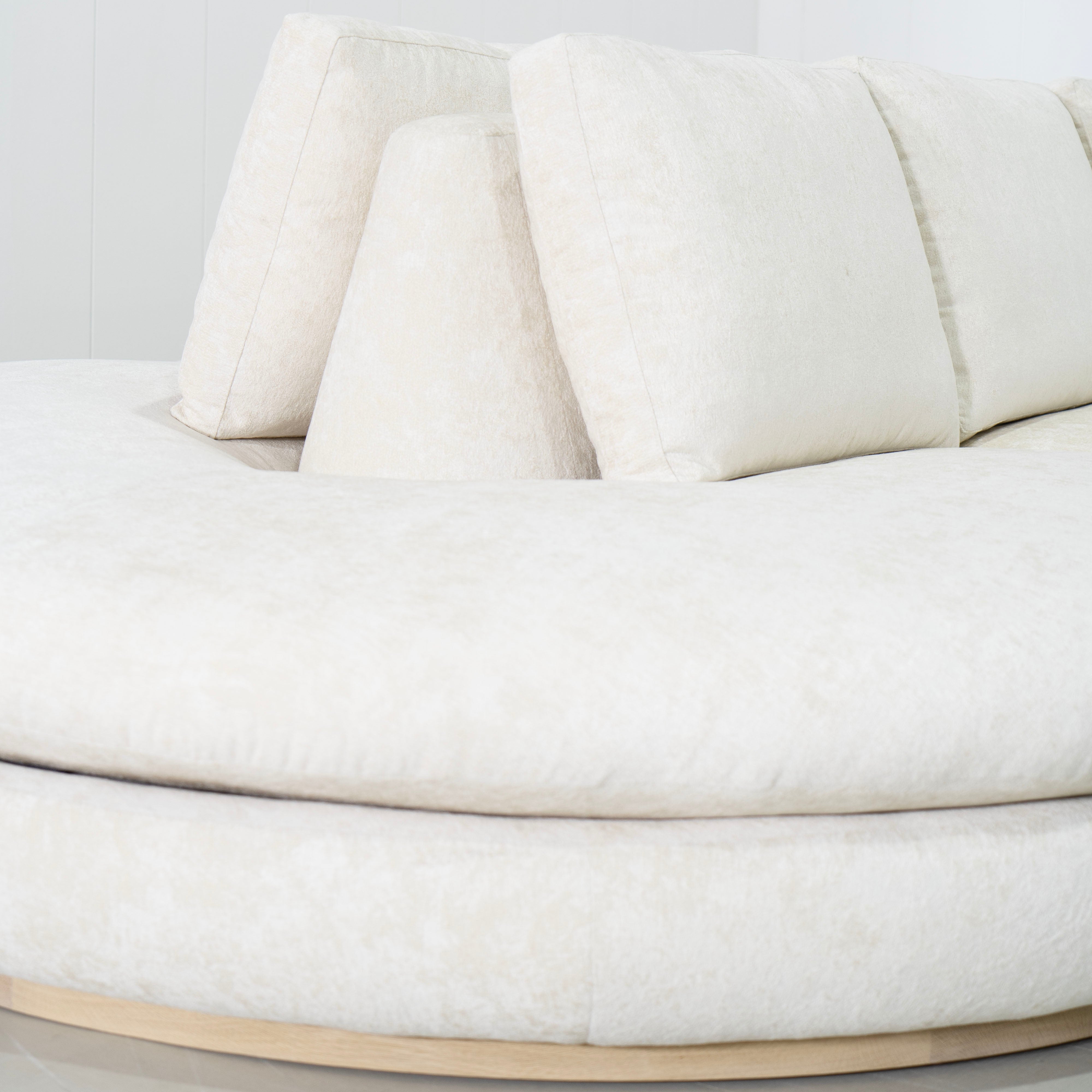 As Shown: in Zion Custard. Oak finished in Mint White Natural.