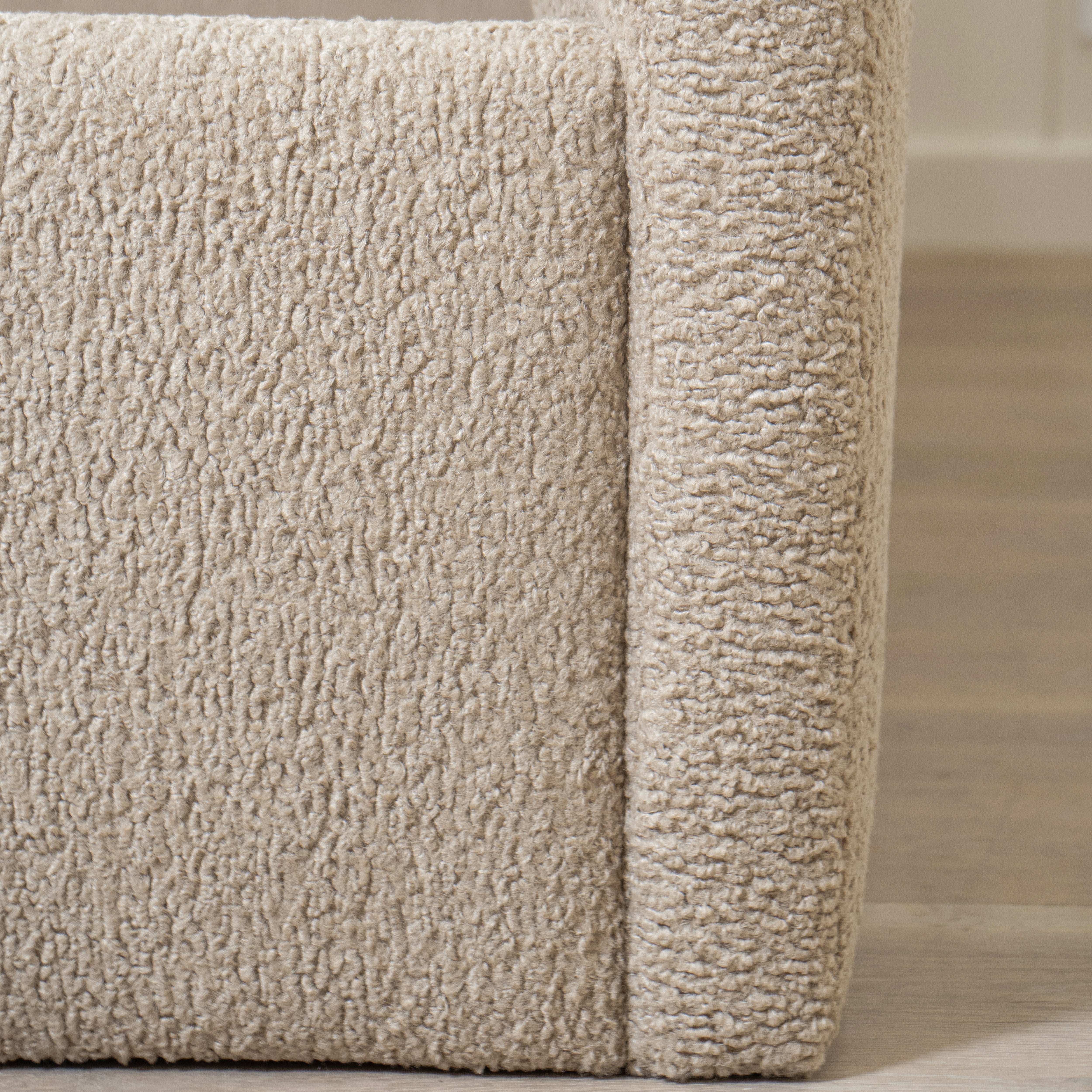 As Shown: King | Style: Upholstered | Fabric: Sheepskin Toast | Finish: N/A
