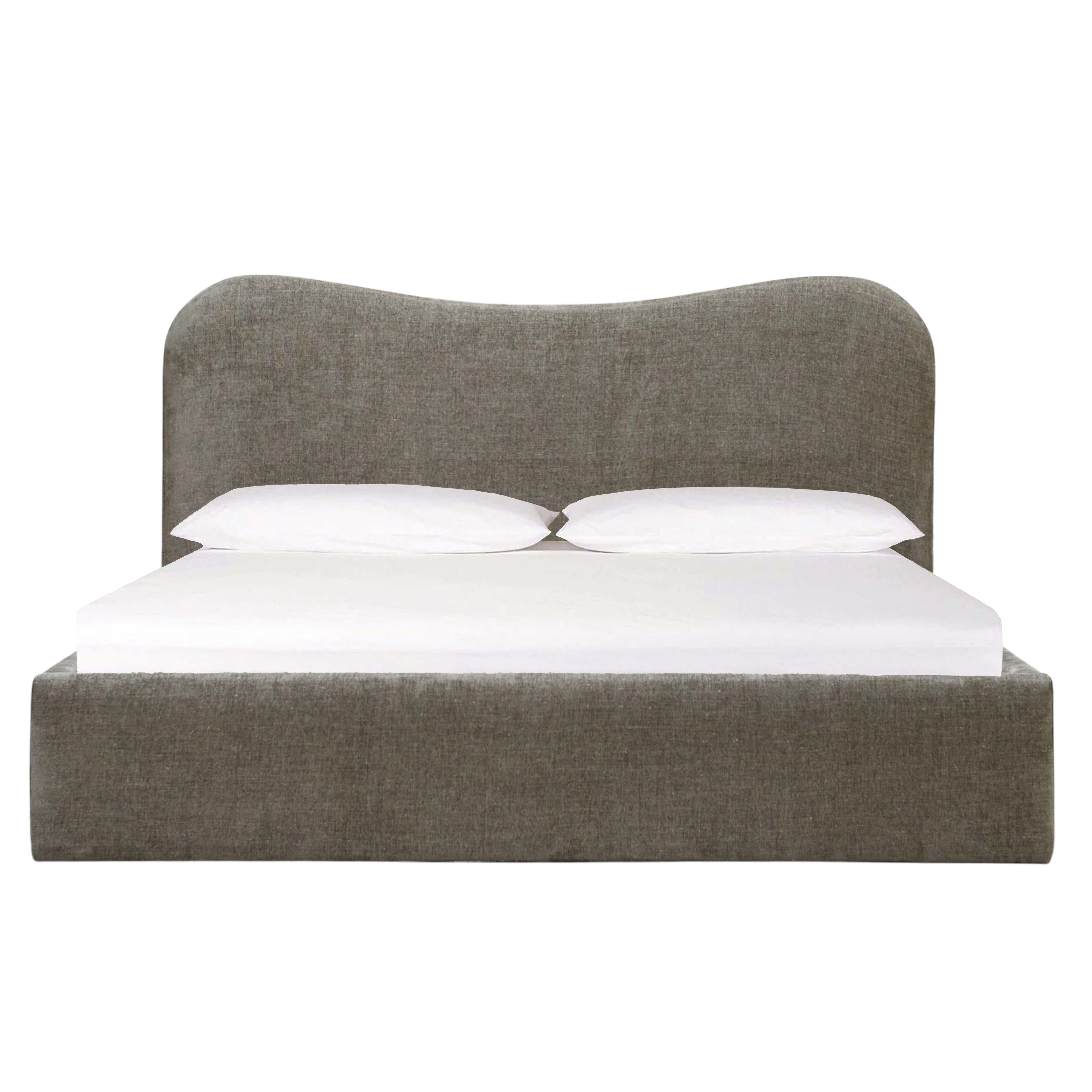 As Shown: King | Style: Upholstered | Fabric: Bellamy Stone | Finish: N/A