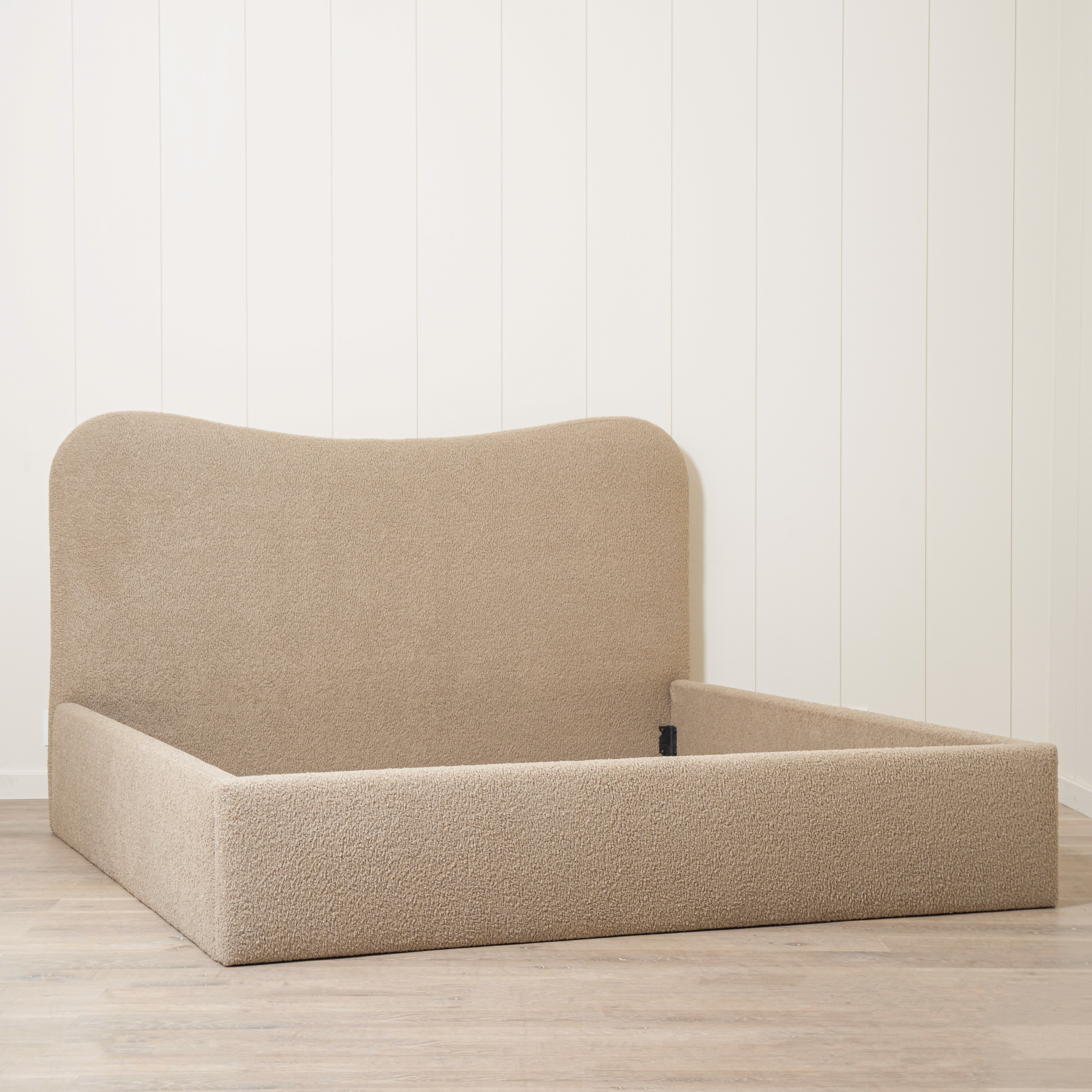 As Shown: King | Style: Upholstered | Fabric: Sheepskin Toast | Finish: N/A