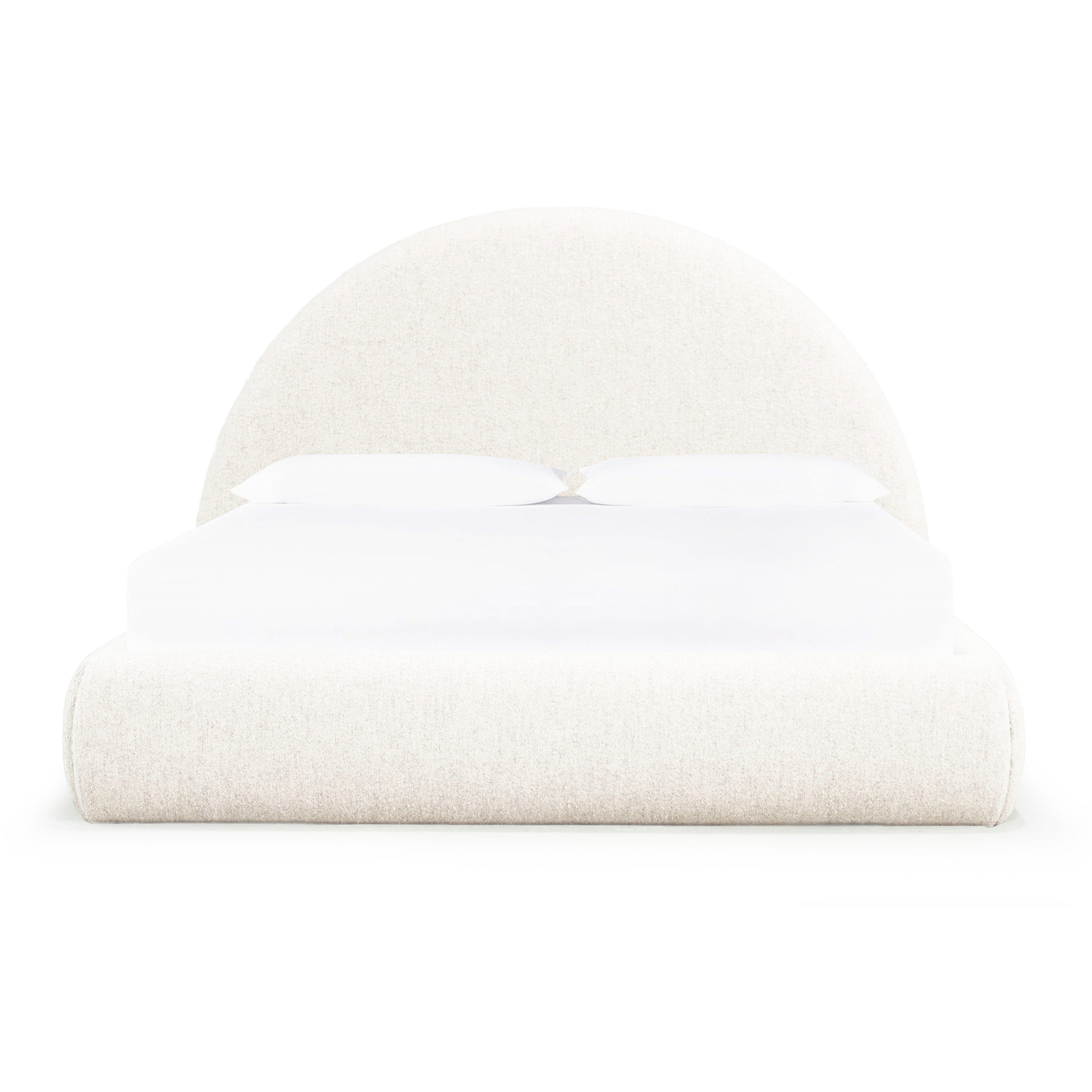 As Shown: King | Style: Upholstered | Fabric: Berber White | Finish: N/A