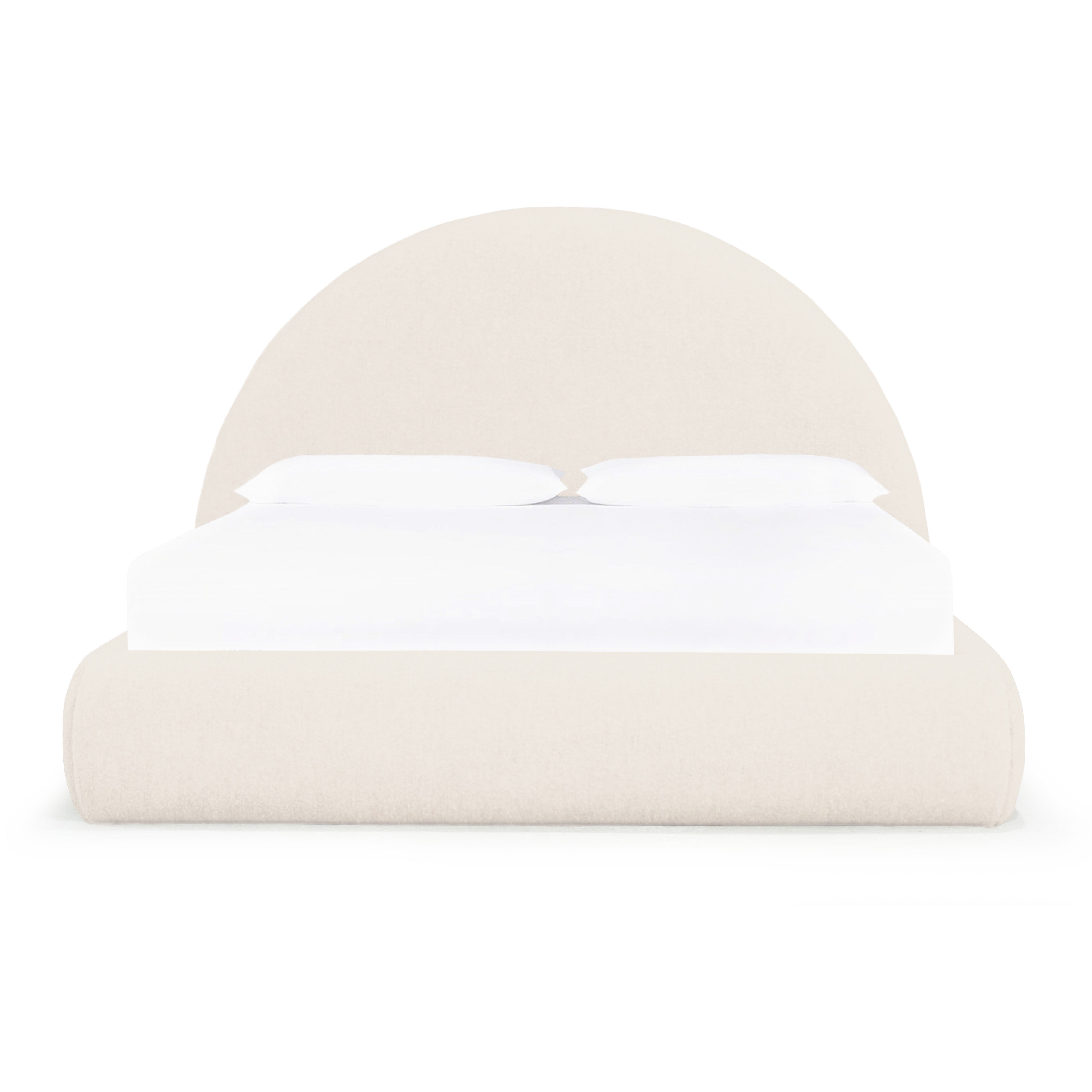 As Shown: King | Style: Upholstered | Fabric: Sky Natural | Finish: N/A