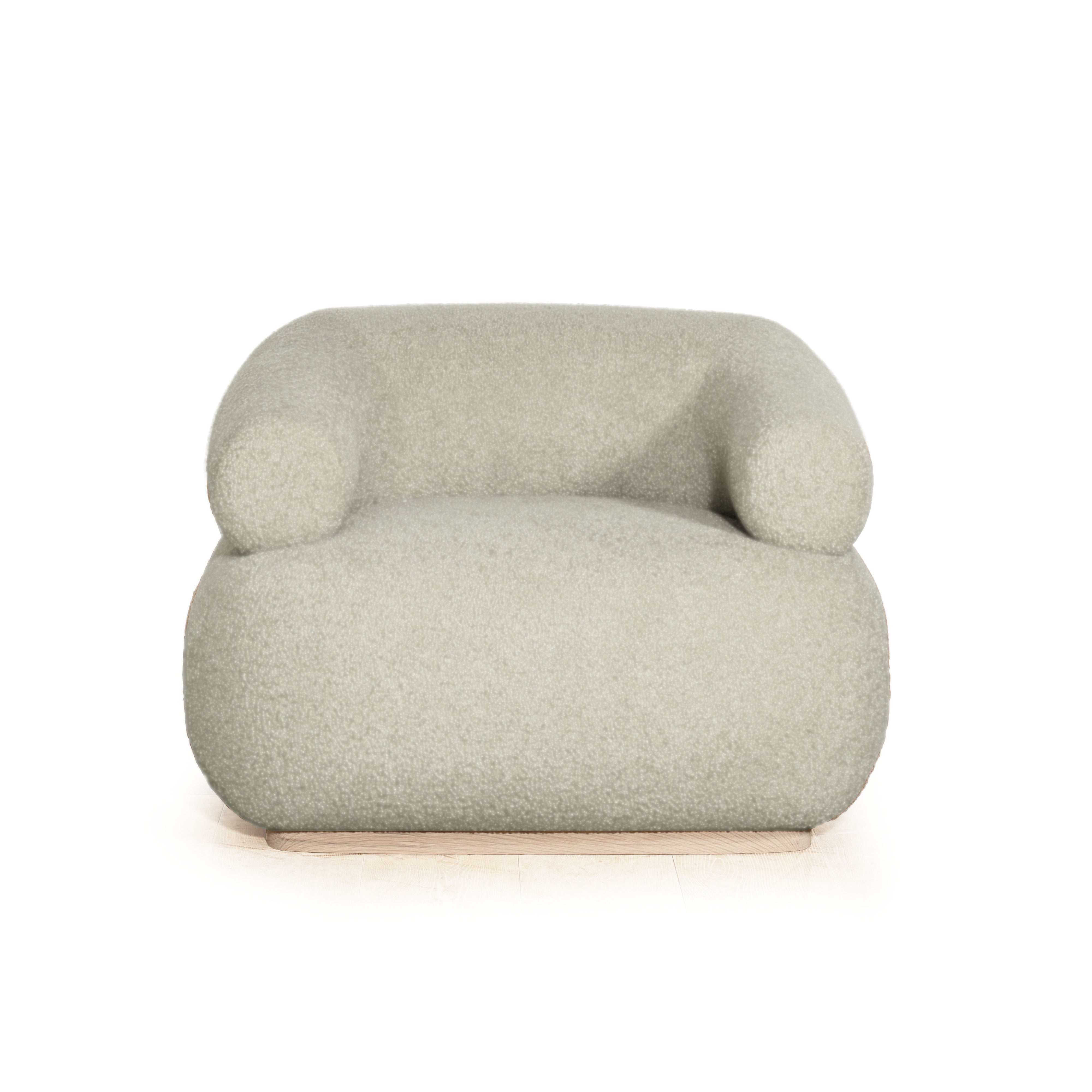 As Shown: 41"L x 37"D x 31"H | Style: Upholstered | Fabric: Bellamy Moss | Base: Stationary | Finish: Sand