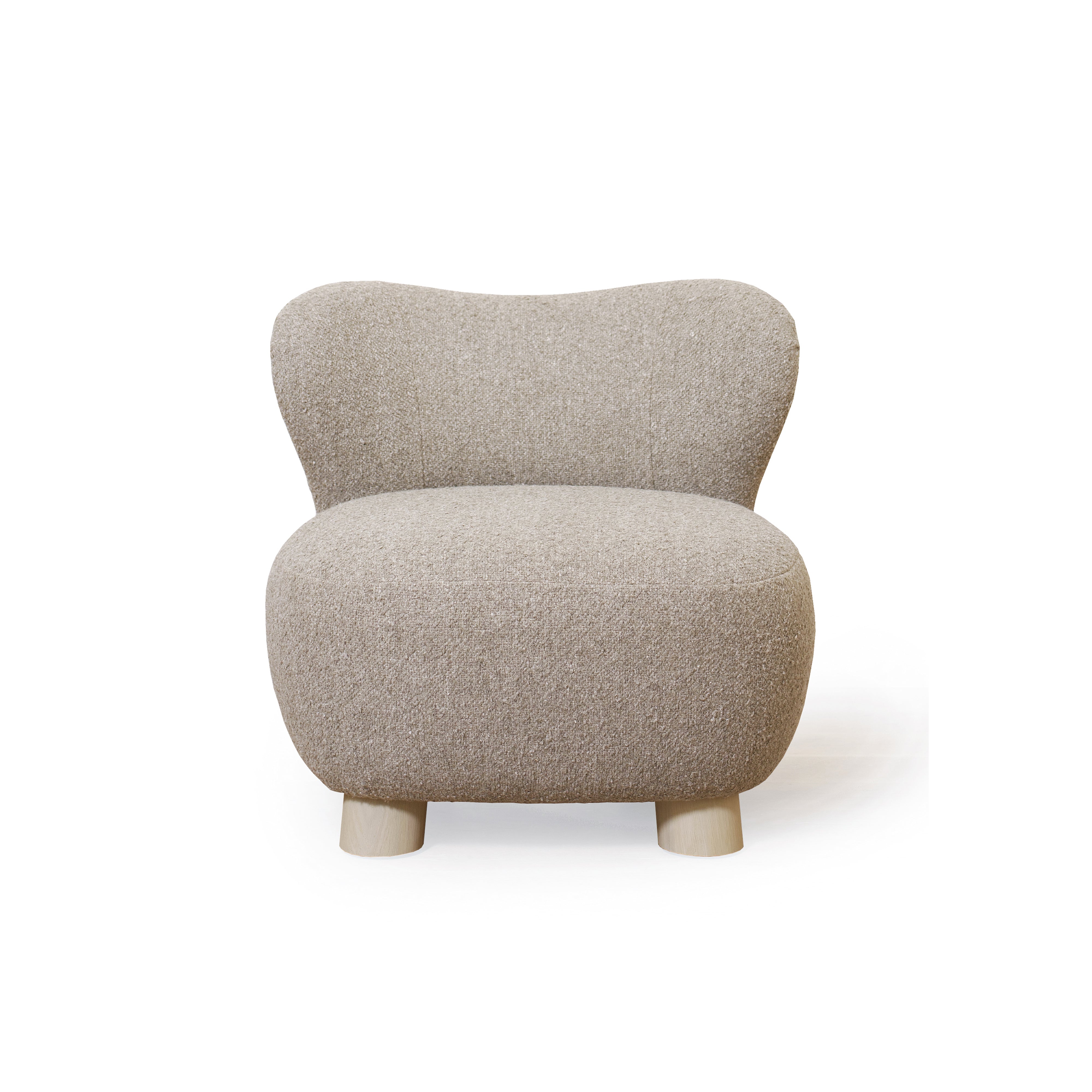 As Shown: 34"L x 35"D x 32"H | Style: Upholstered | Fabric: Berber Shale | Base: Legs | Finish: Sand
