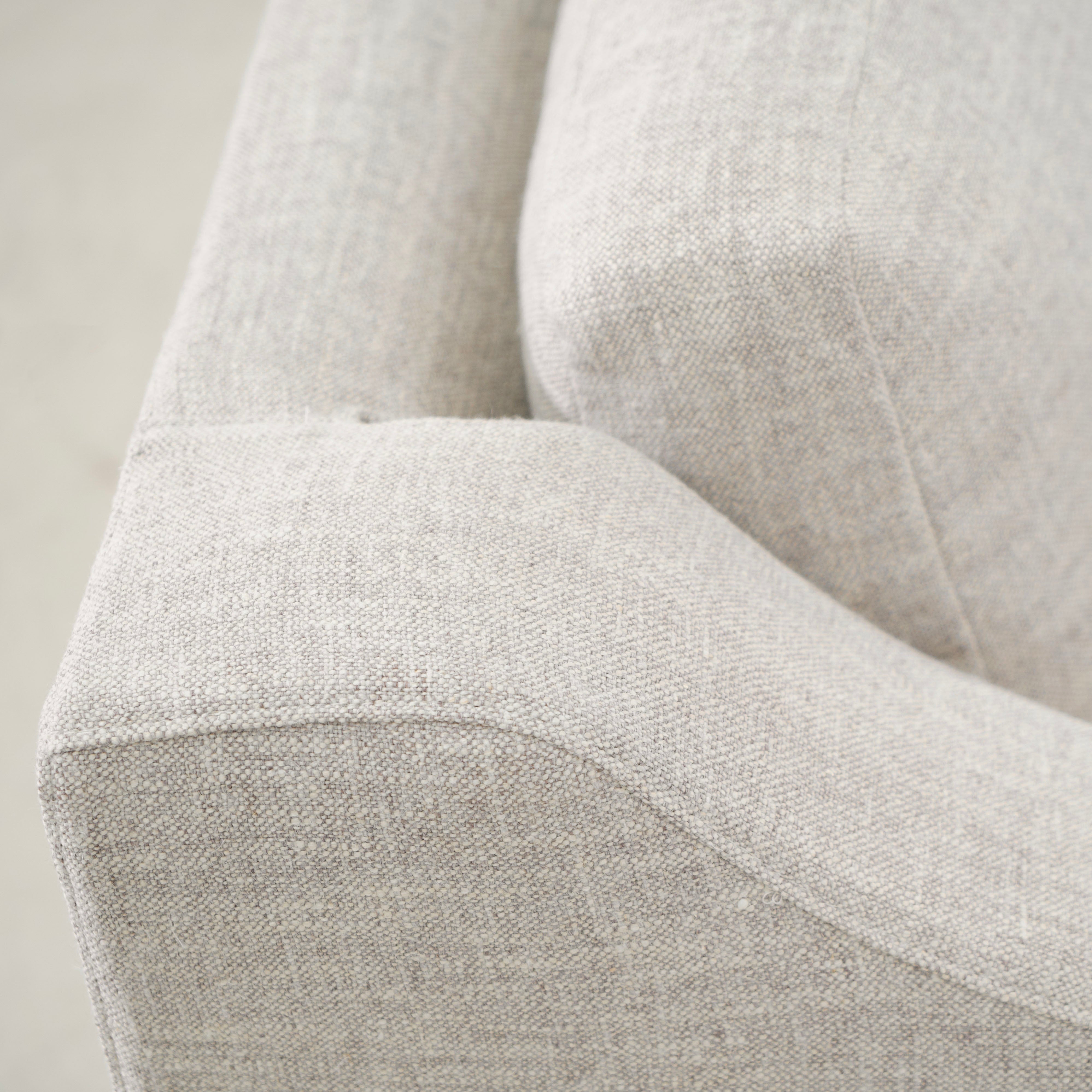 As Shown: Slipcovered in Belgian Mulberry with a 2 over 1 Cushion Configuration