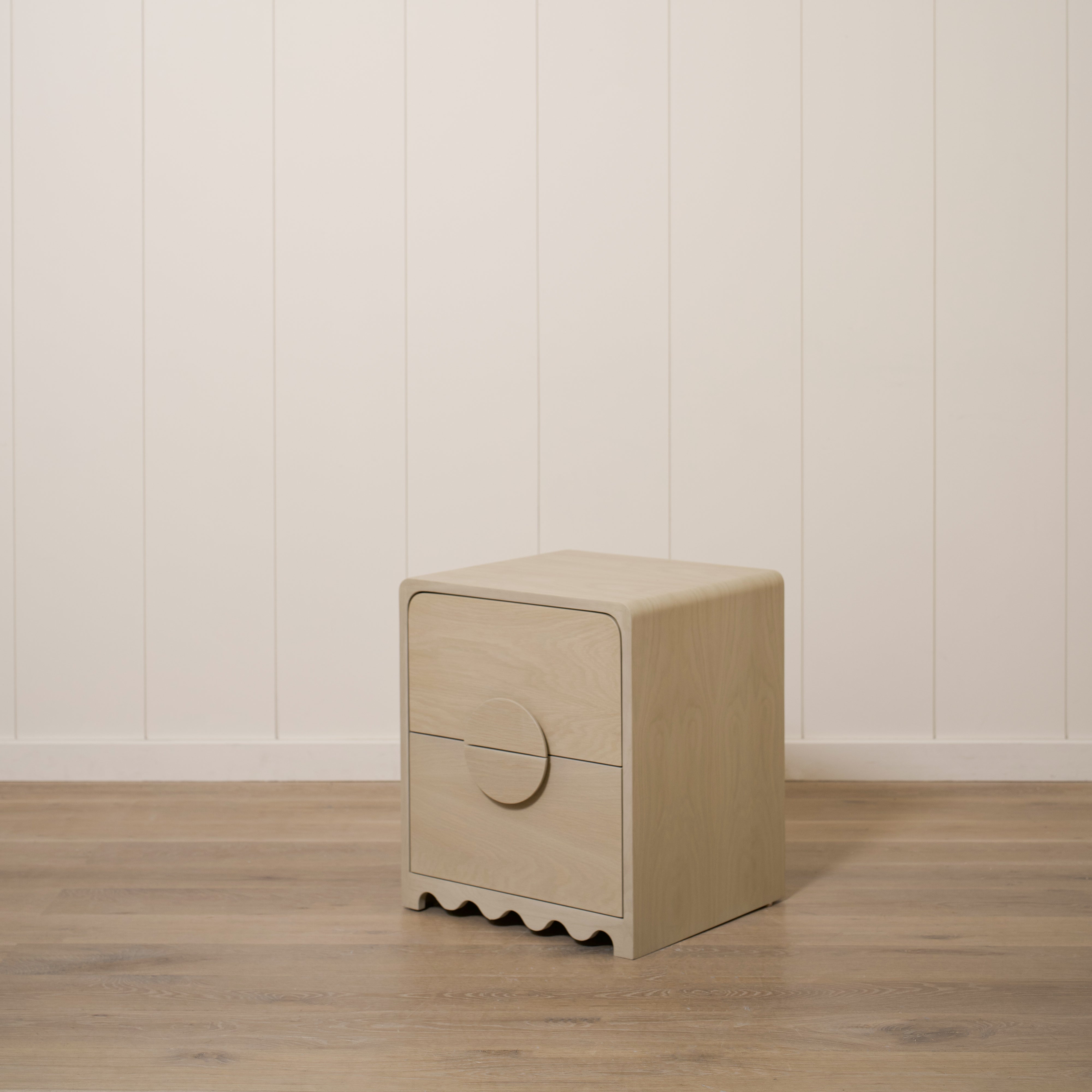 As Shown: 20"L x 18"D x 23"H | Material: Solid Oak | Finish: Natural