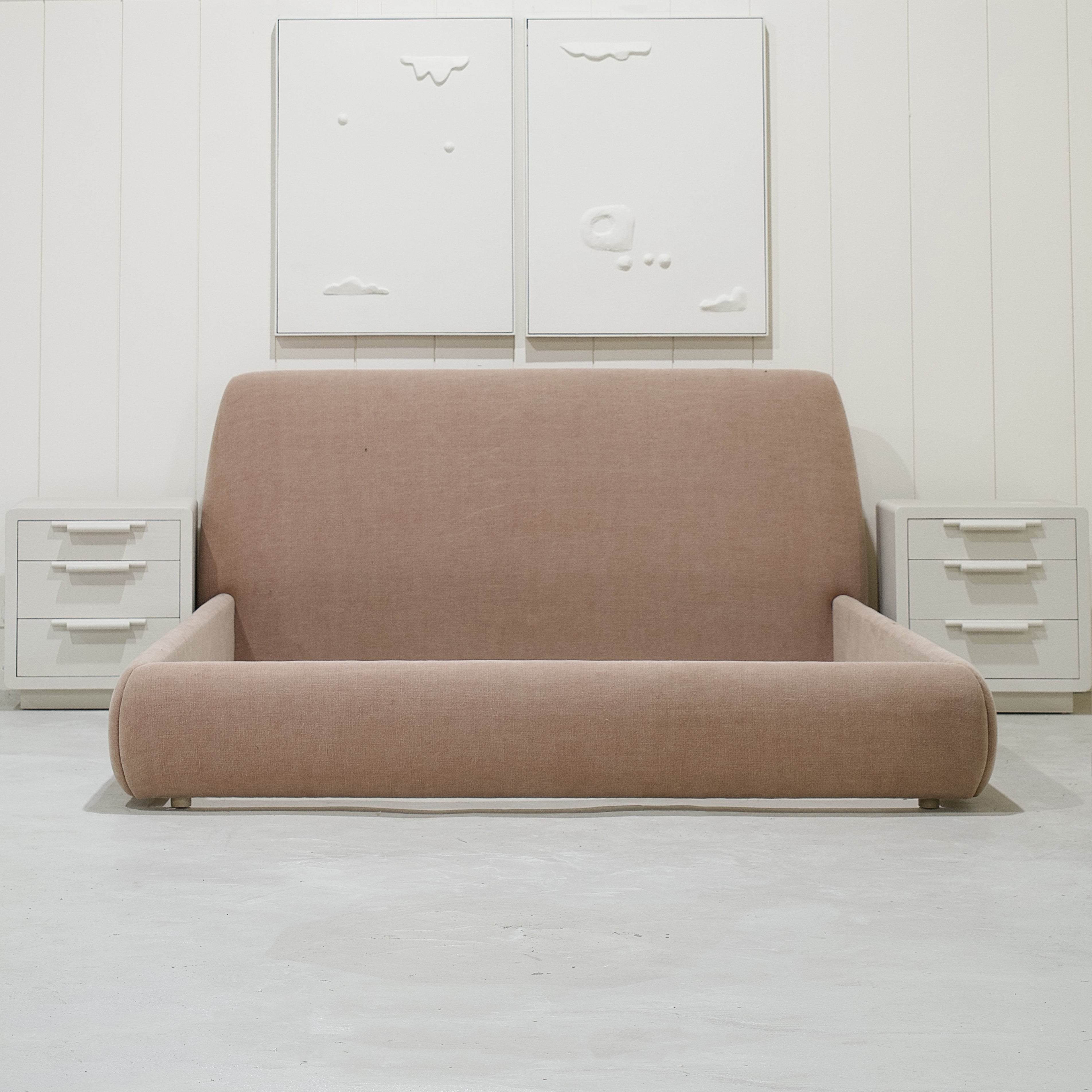 As Shown: King | Style: Upholstered | Fabric: Granby Clay | Finish: N/A
