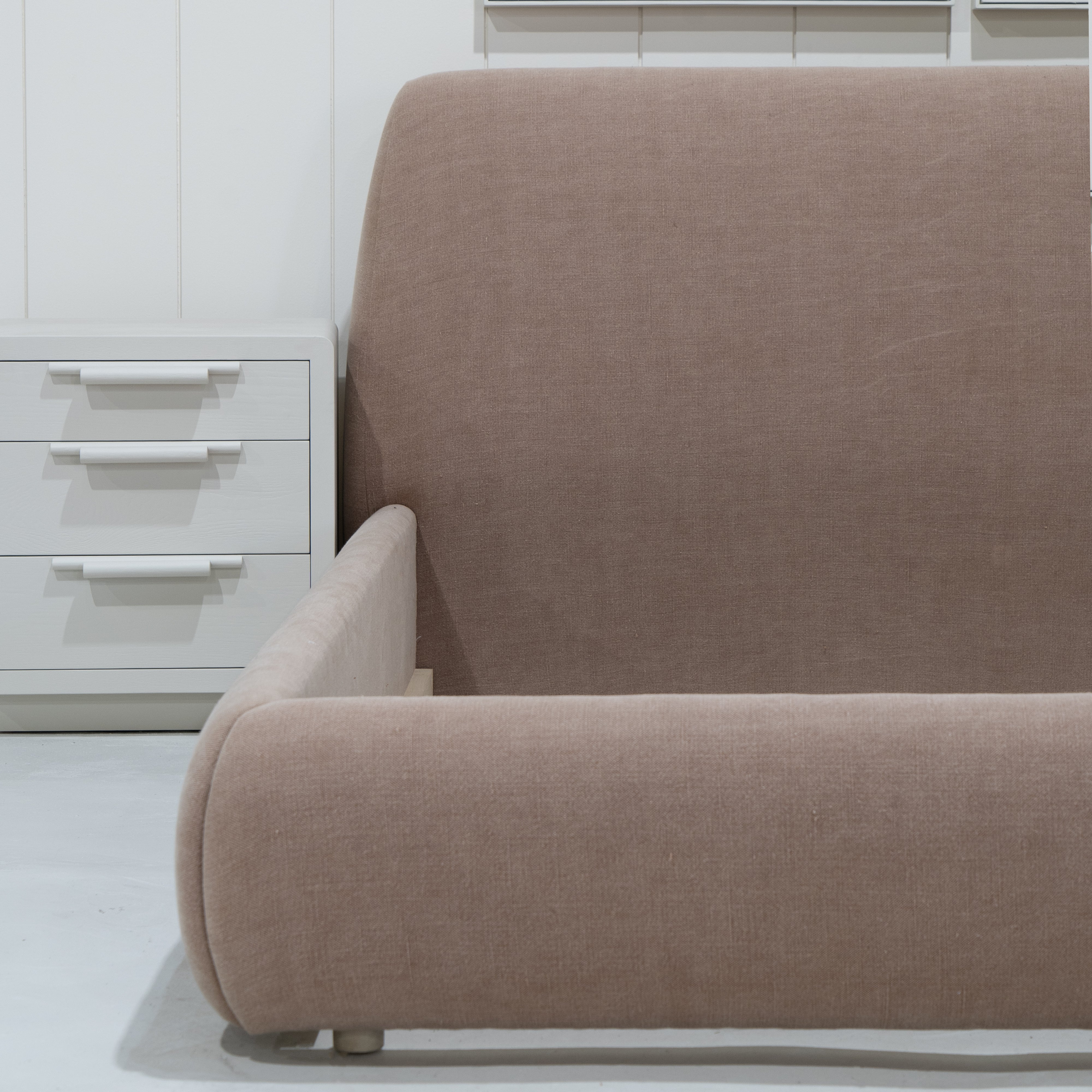 As Shown: King | Style: Upholstered | Fabric: Granby Clay | Finish: N/A