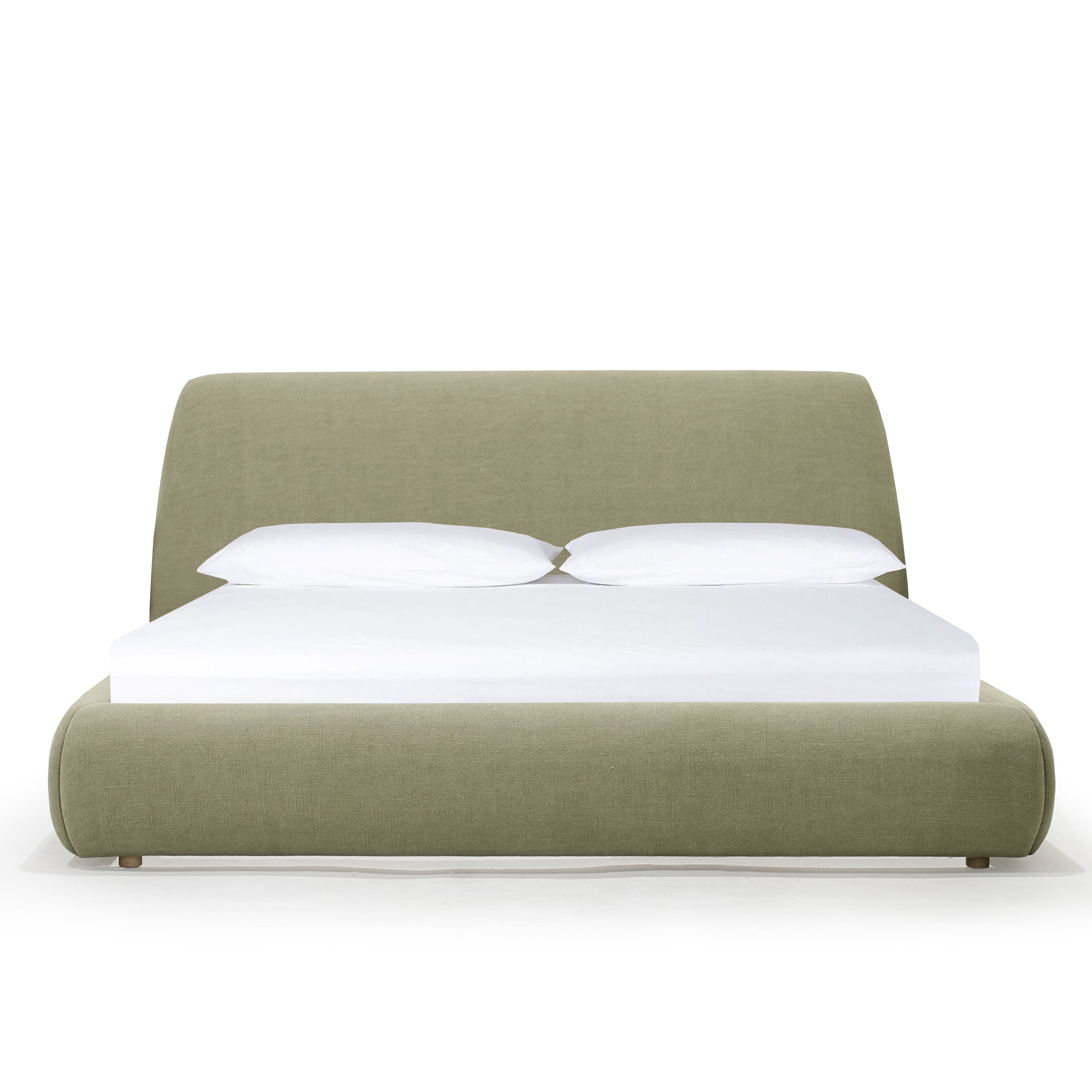 As Shown: King | Style: Upholstered | Fabric: Bellamy Moss | Finish: N/A