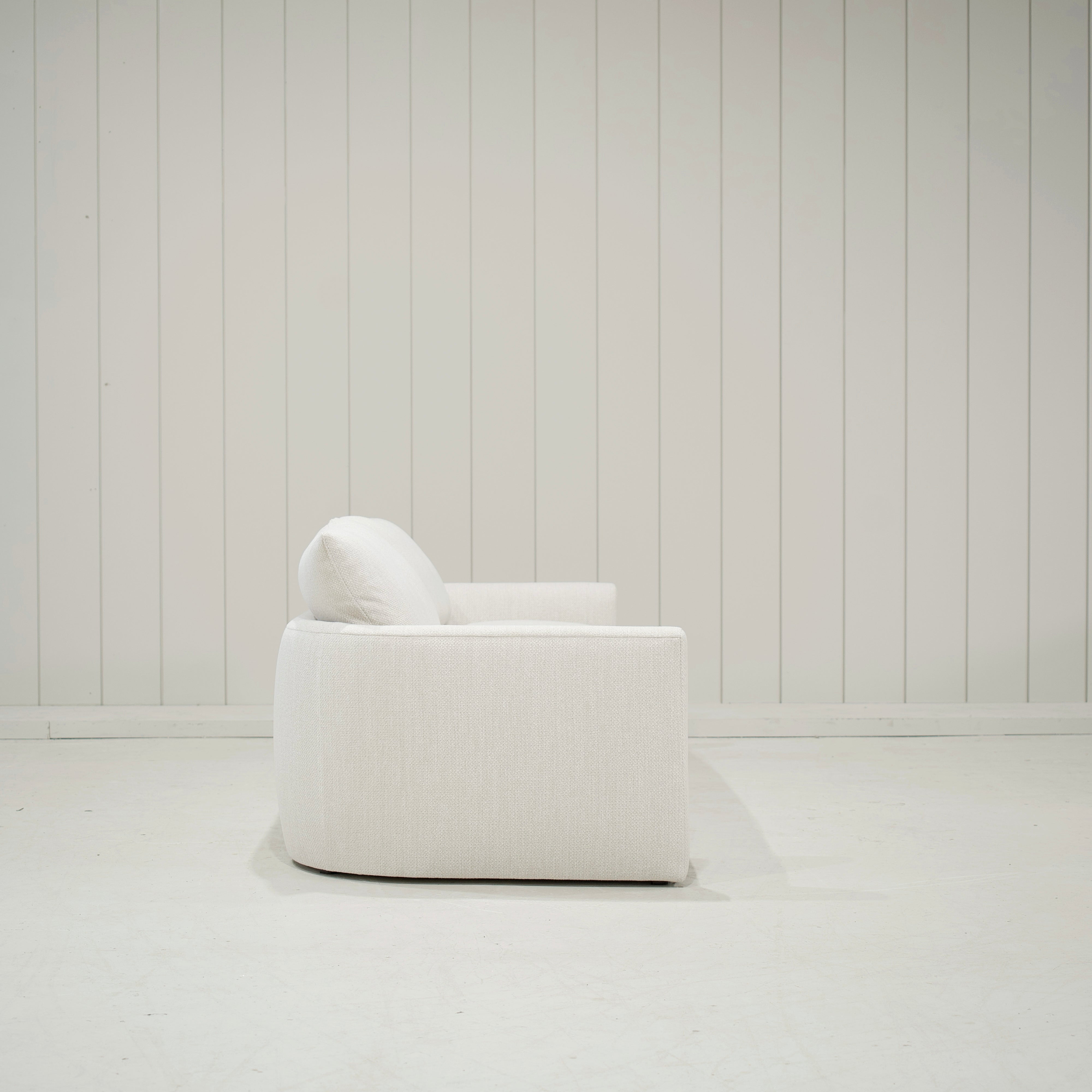 As Shown: Upholstered in Julian Crisp with a 2 over 1 Cushion Configuration