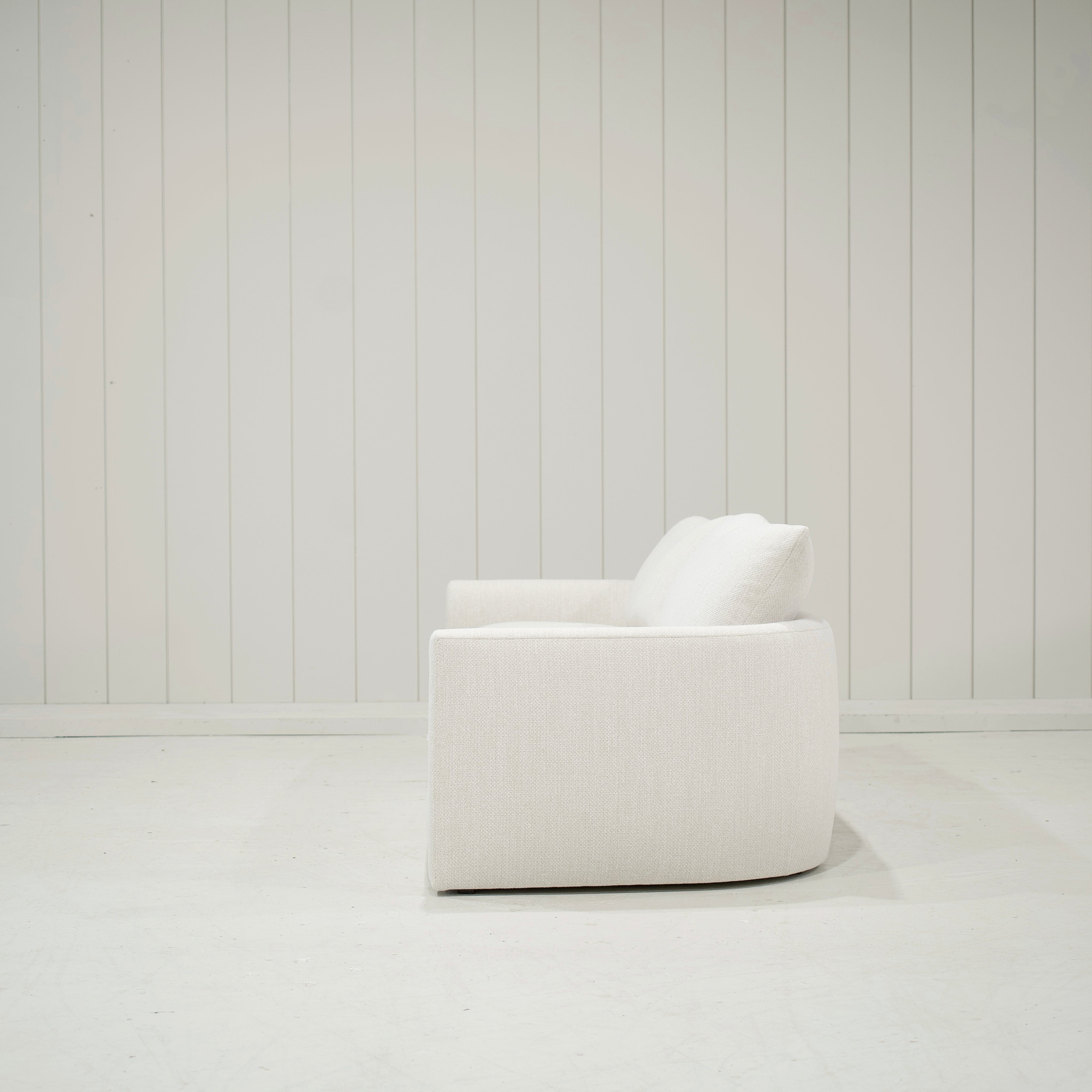 As Shown: Upholstered in Julian Crisp with a 2 over 1 Cushion Configuration