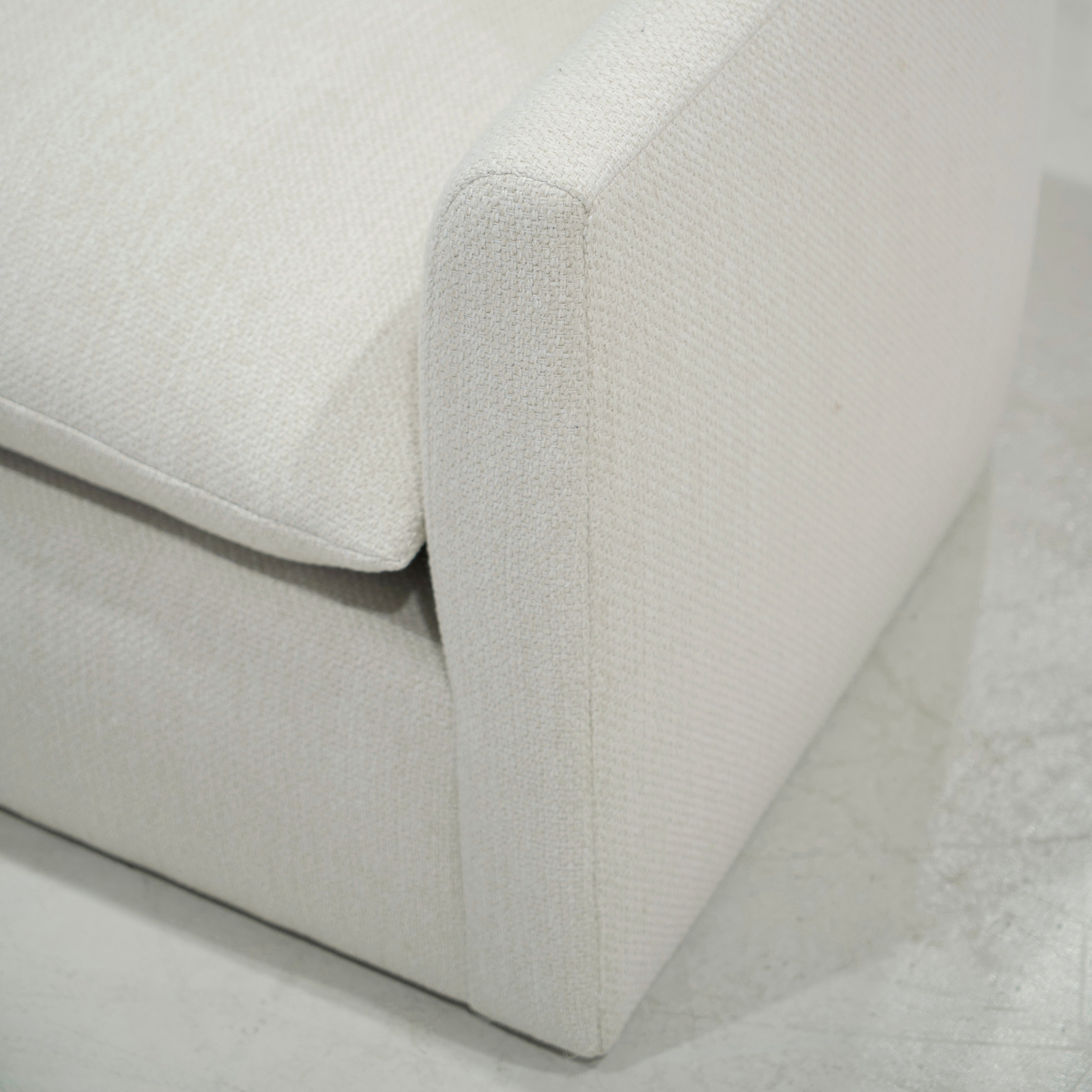 As Shown: Upholstered in Julian Crisp with a 2 over 1 Cushion Configuration