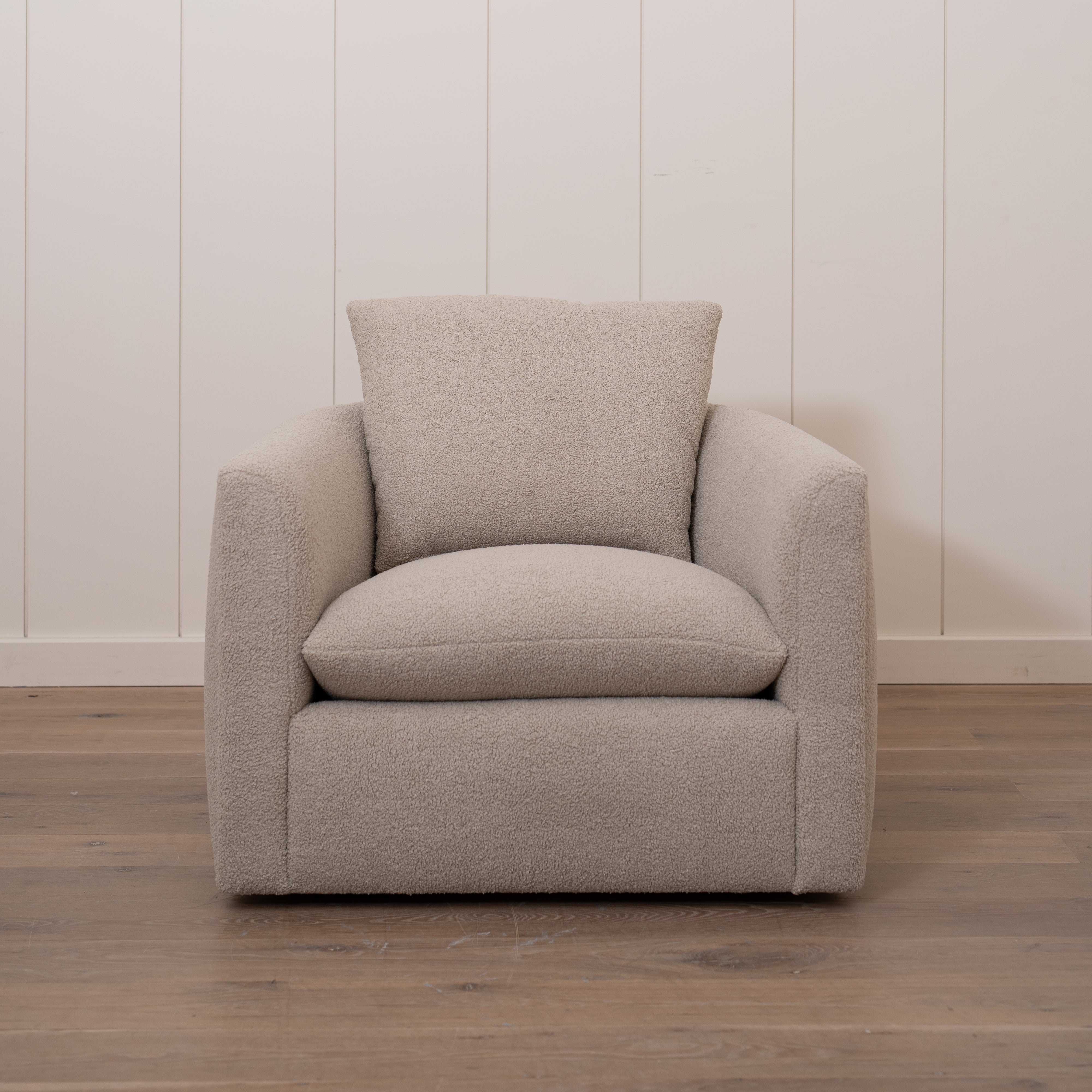As Shown: McGrath M Chair-35"W x 35"D x 33"H | Style: Upholstered | Fabric: Peak Taupe