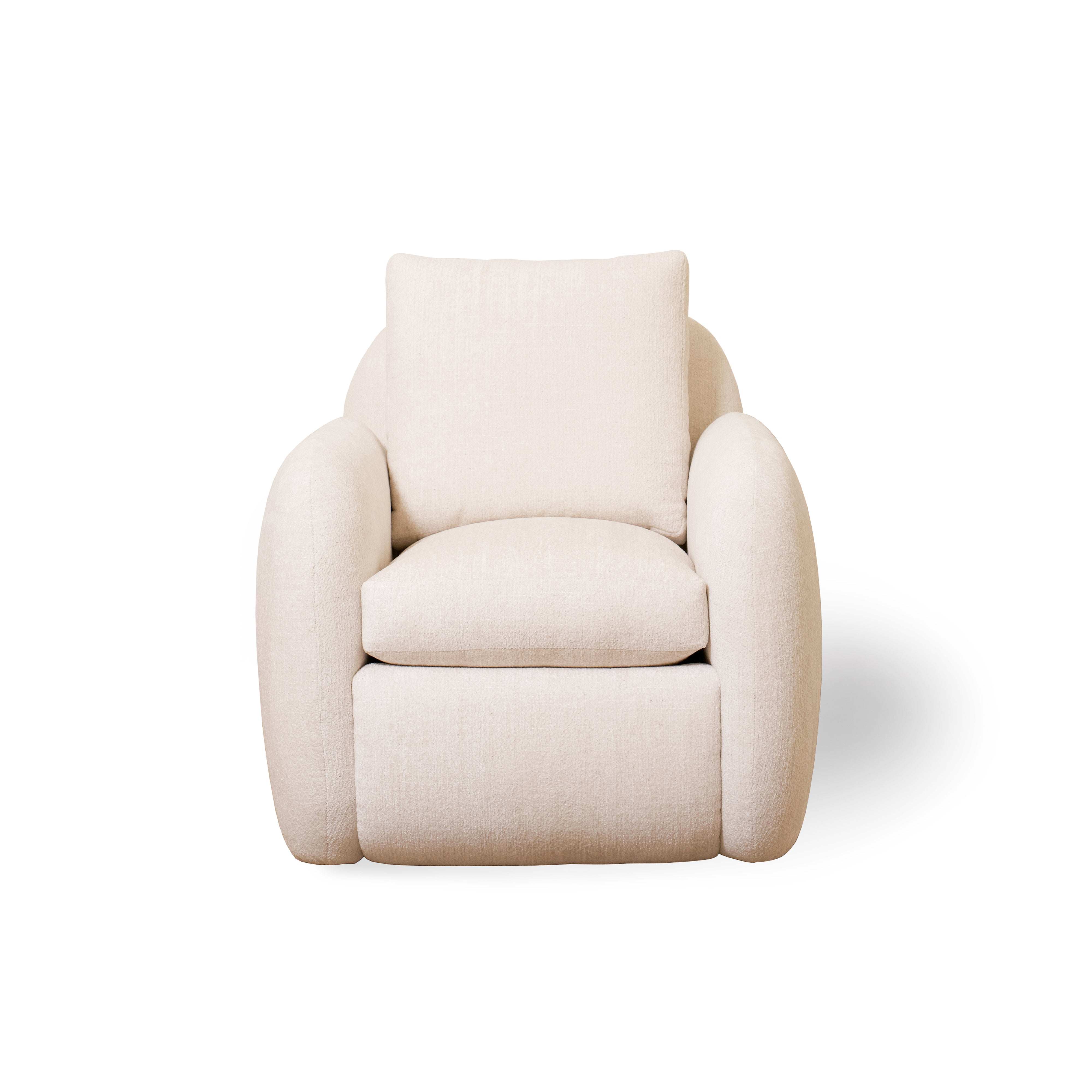 As Shown Upholstered in Dylan Parchment, Swivel