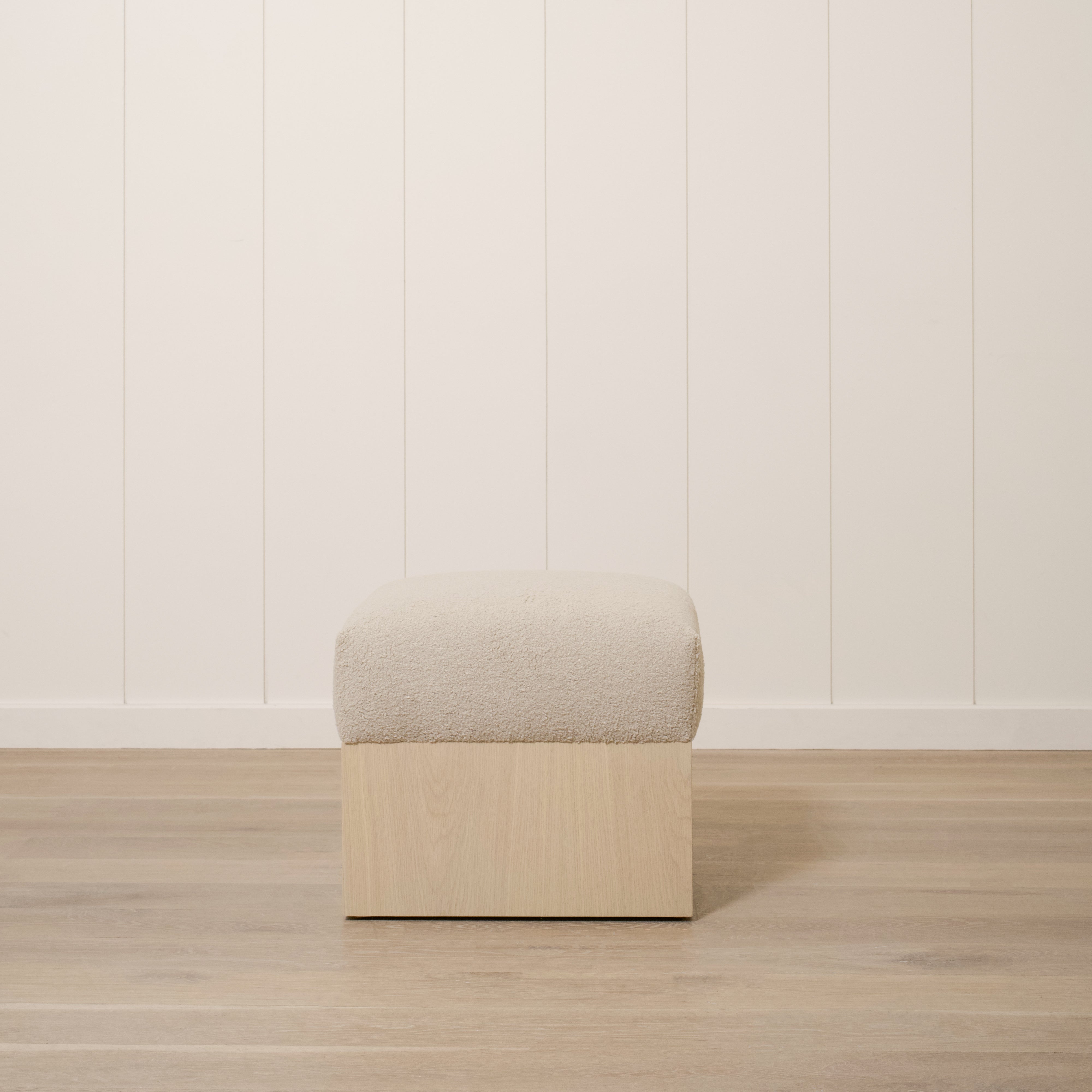 As Shown: 21"L x 21"D x 18"H | Fabric: Peak Taupe | Material: Solid & Engineered Oak | Finish: Sand