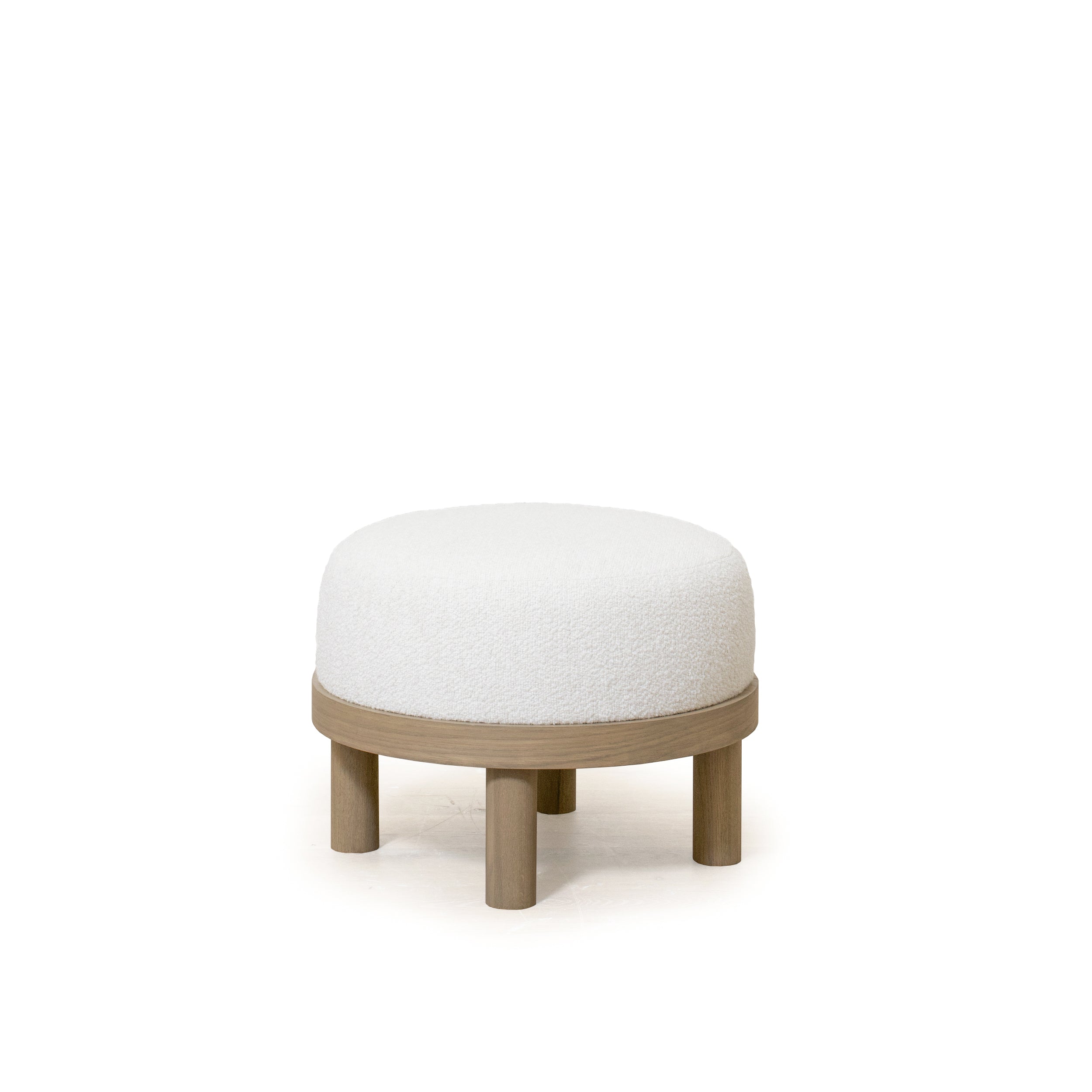 As Shown: 23"Dia x 17"H | Fabric: Sonoma Ivory | Material: Solid & Engineered Oak | Finish: Hazel