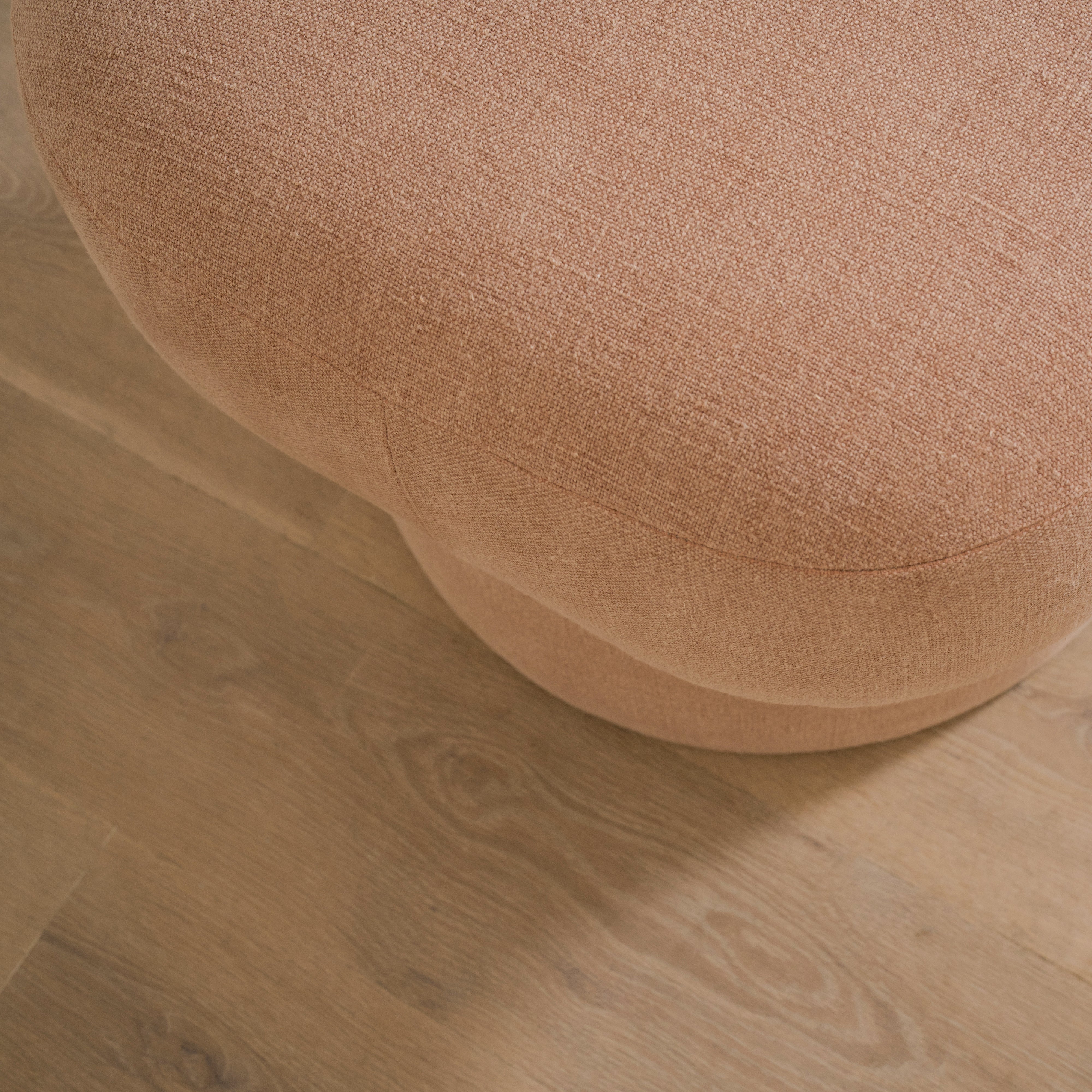 As Shown: 20"L x 20"D x 18"H | Fabric: Granby Clay | Material: Solid & Engineered Oak | Finish: N/A