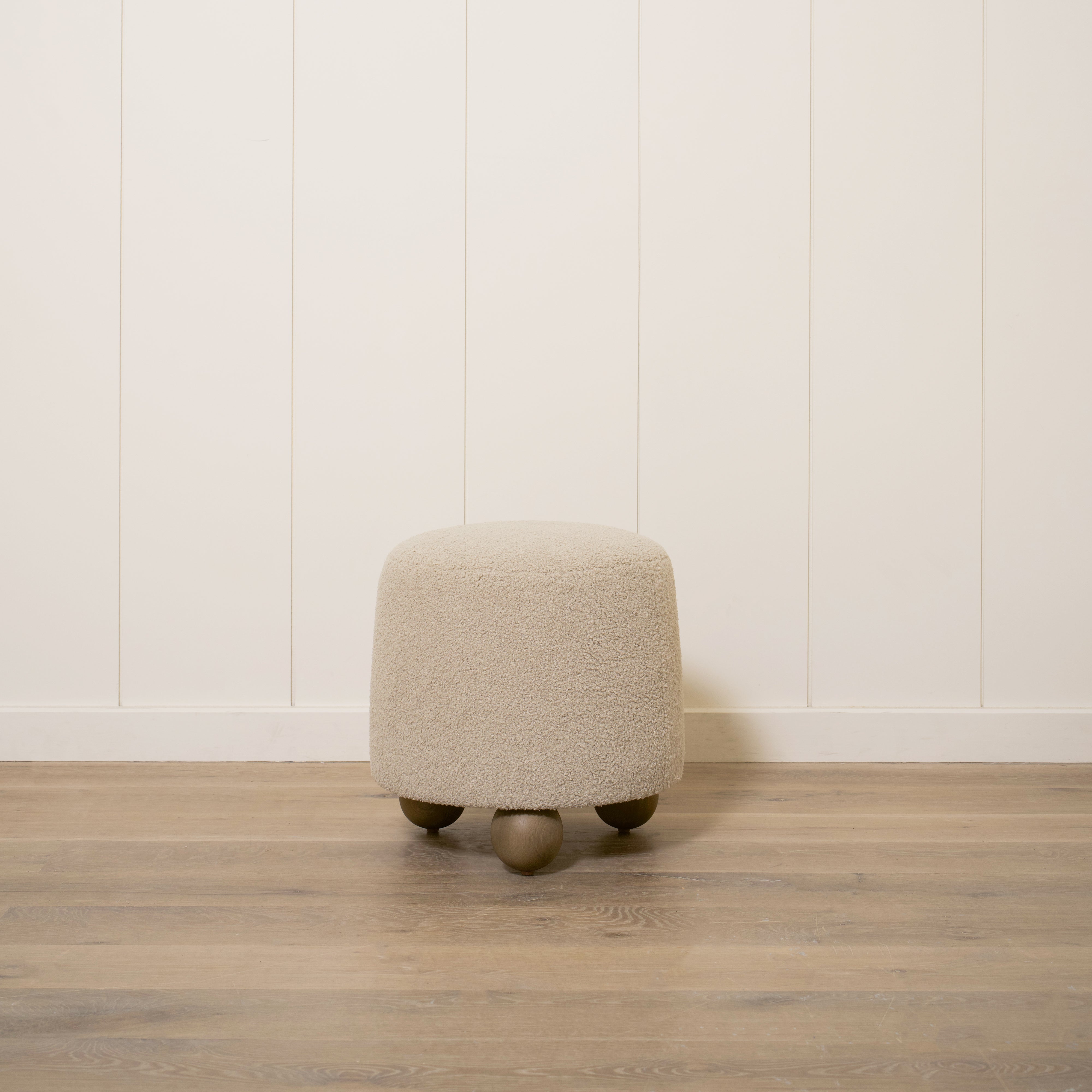 As Shown: 17"Dia x 18"H | Fabric: Peak Taupe | Material: Solid & Engineered Oak | Finish: Hazel