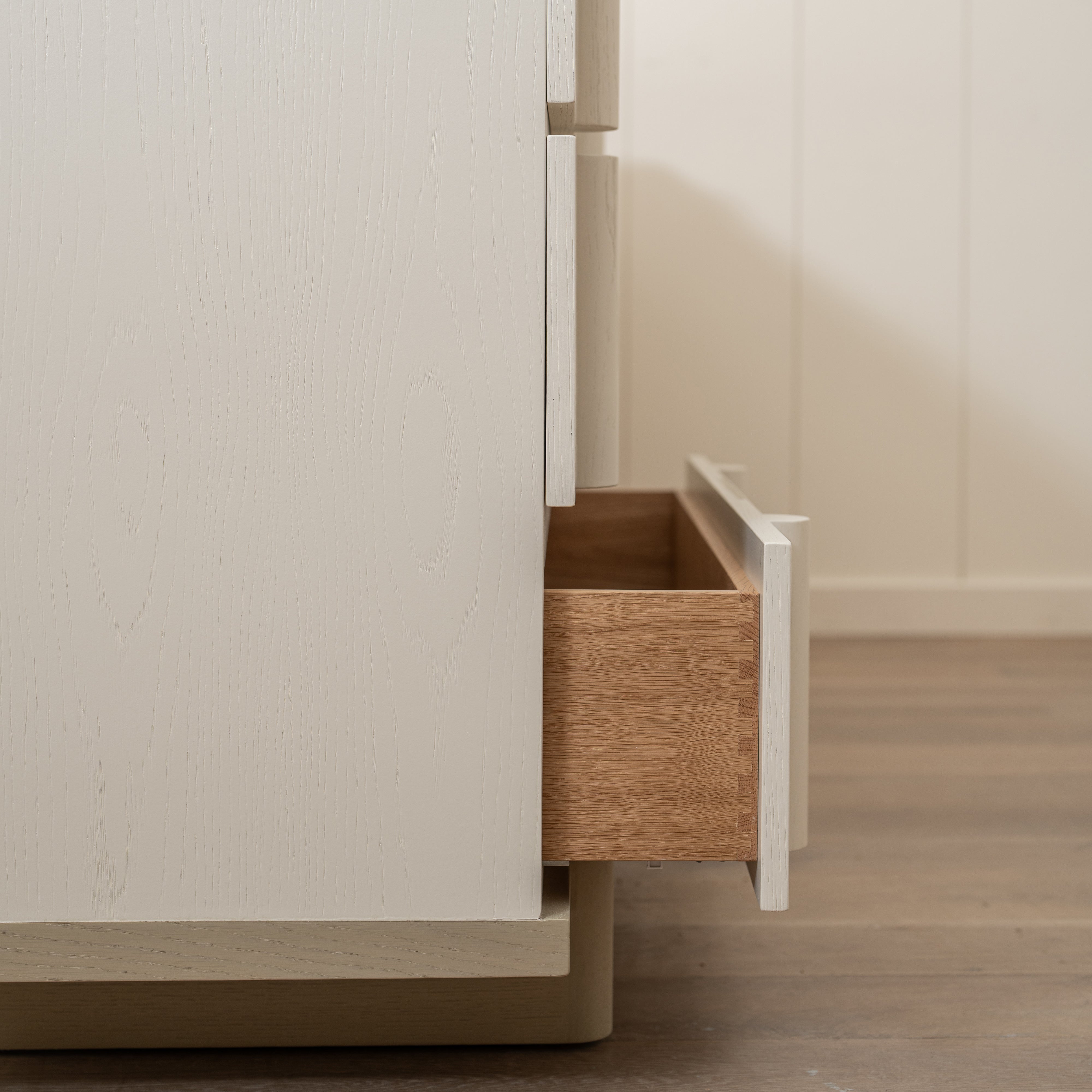 As Shown: Variant 3: (Body) Ash wire brushed in EdgeComb, (Base) Oak stained in Sand,Small