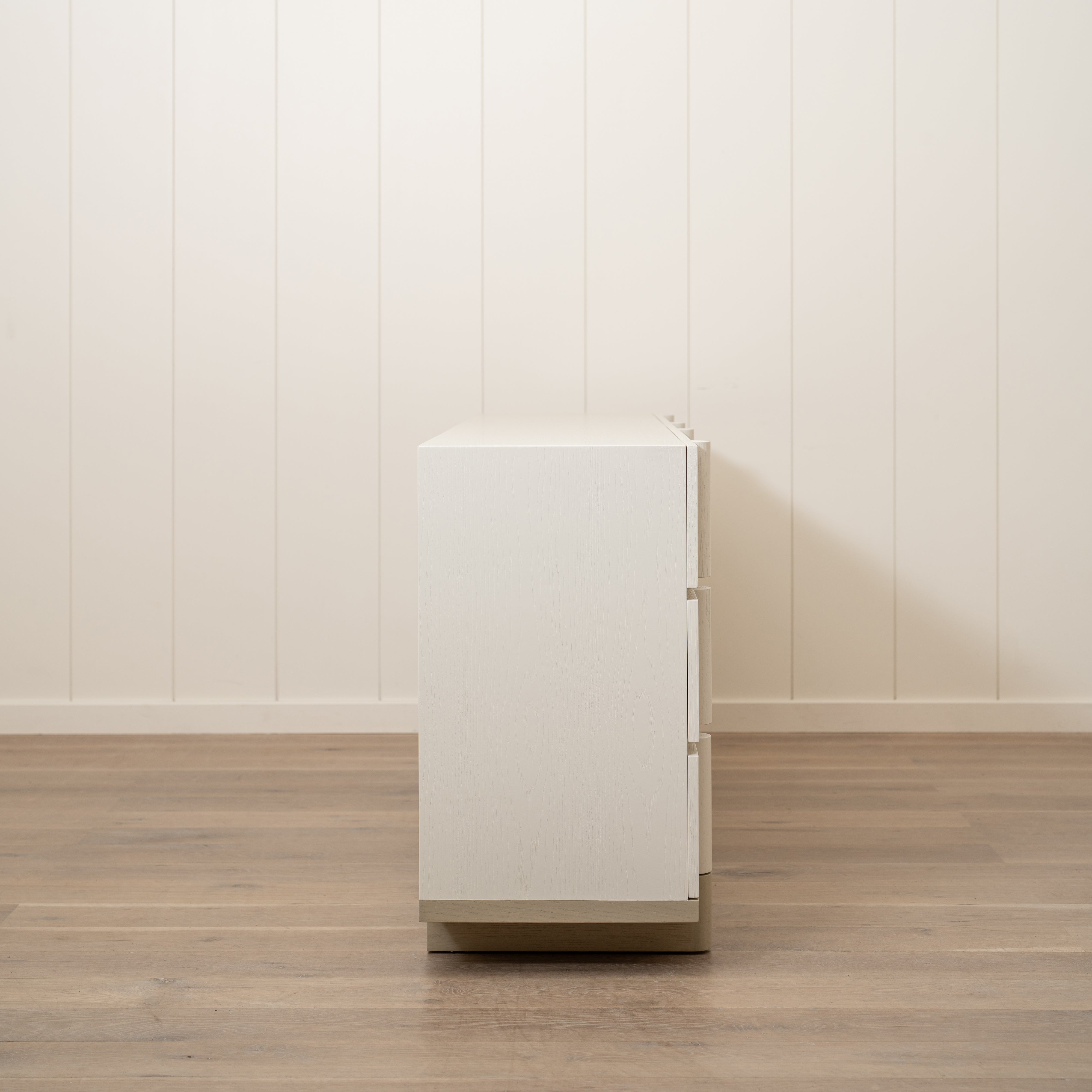 As Shown: Variant 3: (Body) Ash wire brushed in EdgeComb, (Base) Oak stained in Sand,Small