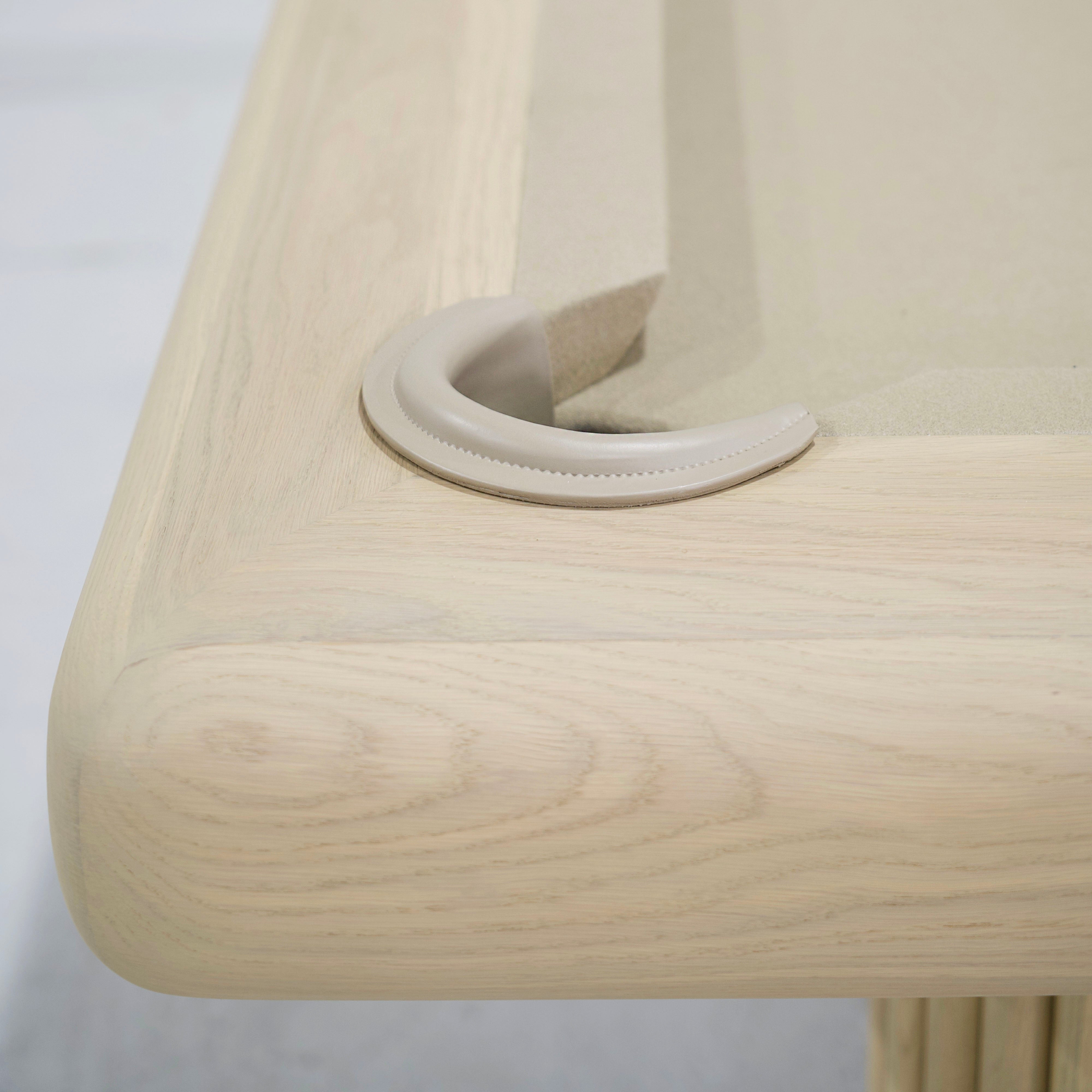 As Shown: Sadie S / Bullnosed Edge / Mint White Natural / Khaki Felt / Beige PocketsVariant 1 - Sadie S / Bullnosed Edge / Cashmere Brown (Discontinued Finish) / Khaki Felt / Beige Pockets