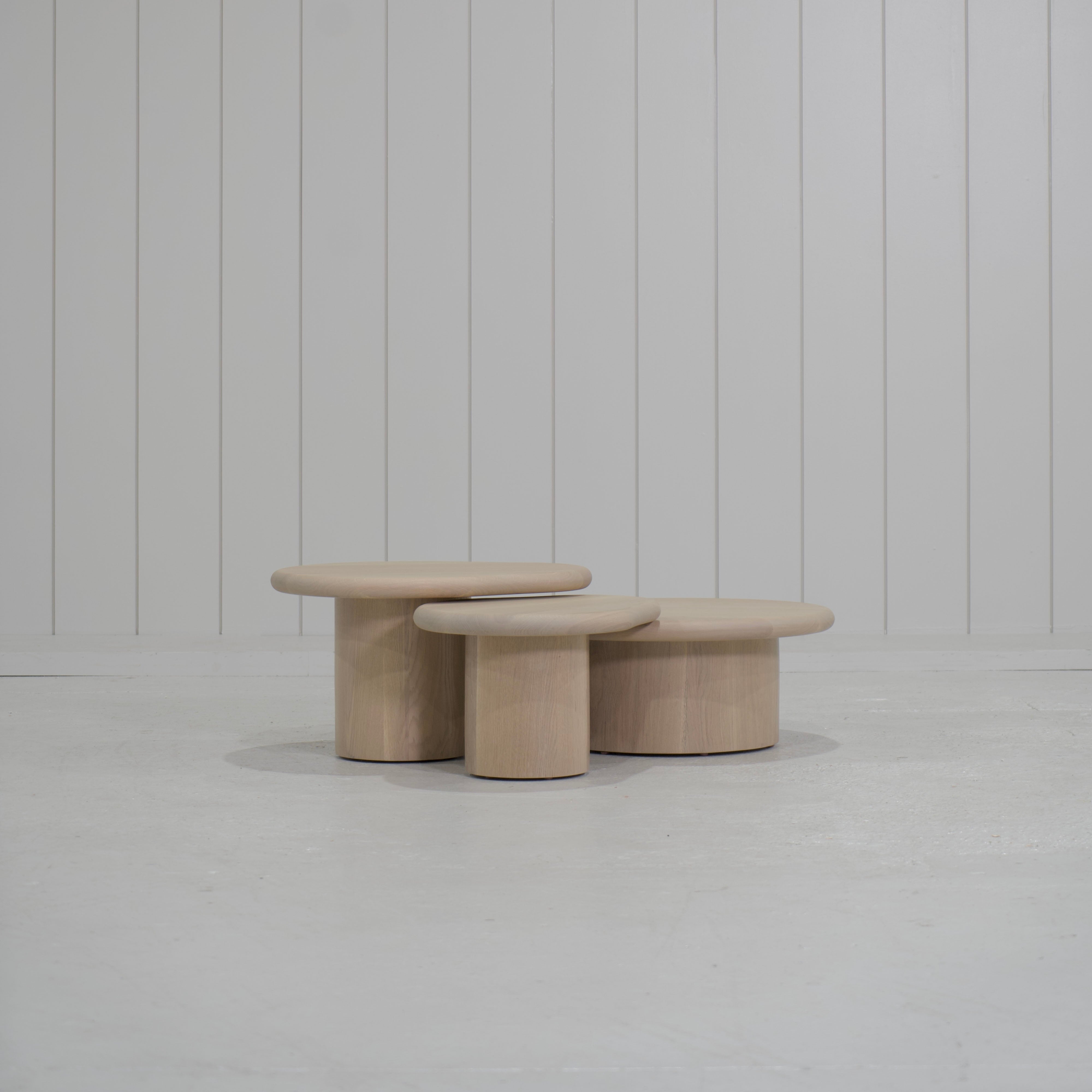 Dimensions: Large: 35"W x 29"D x 12"H, Medium: 28"W x 23"D x 16"H, Small: 23"W x 19"D x 14"H | Material: Solid Oak (Bullnosed Edge) | Finish: Natural