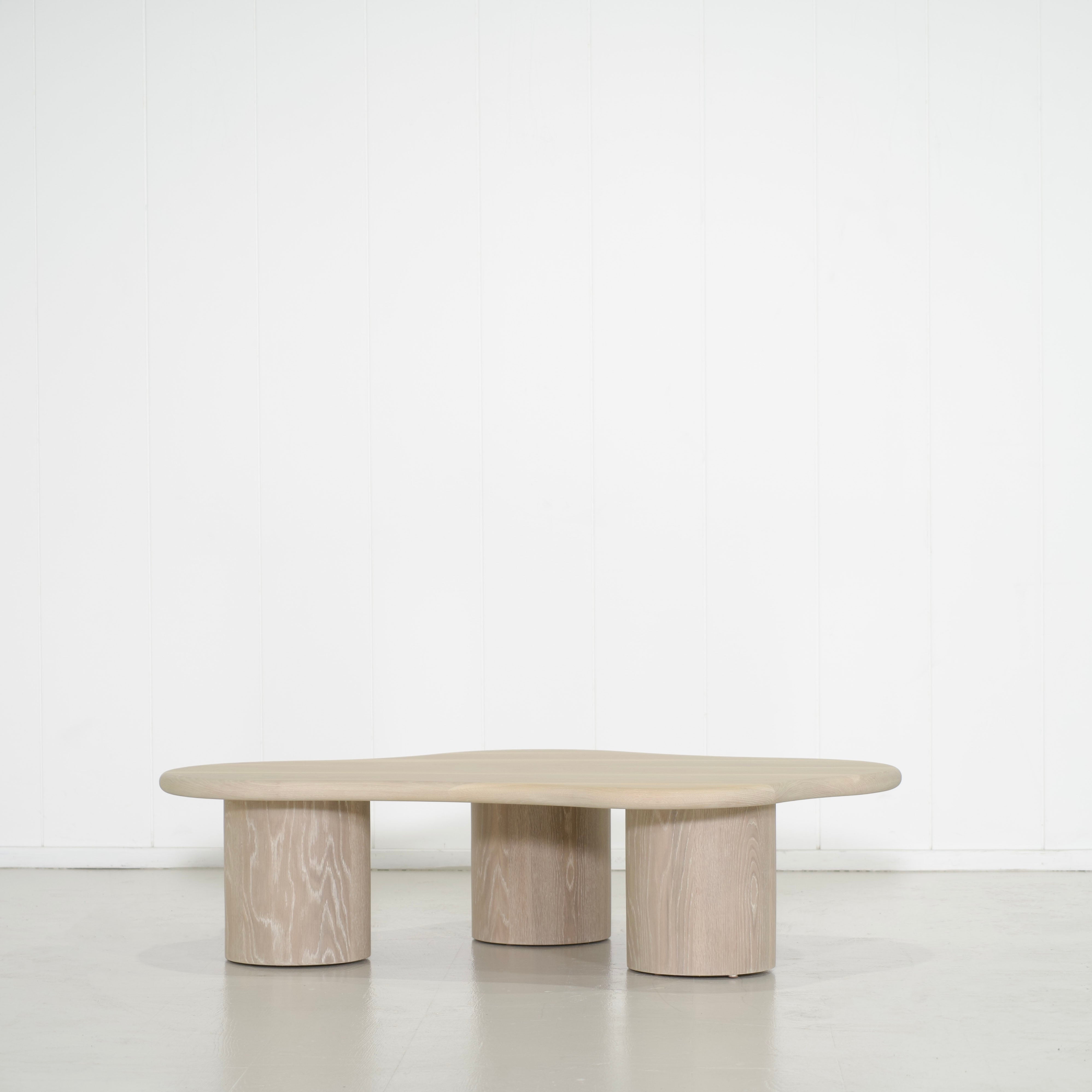 As Shown: 55"W x 41"D x 15"H | Solid White Oak | Bullnosed Edge | Sand