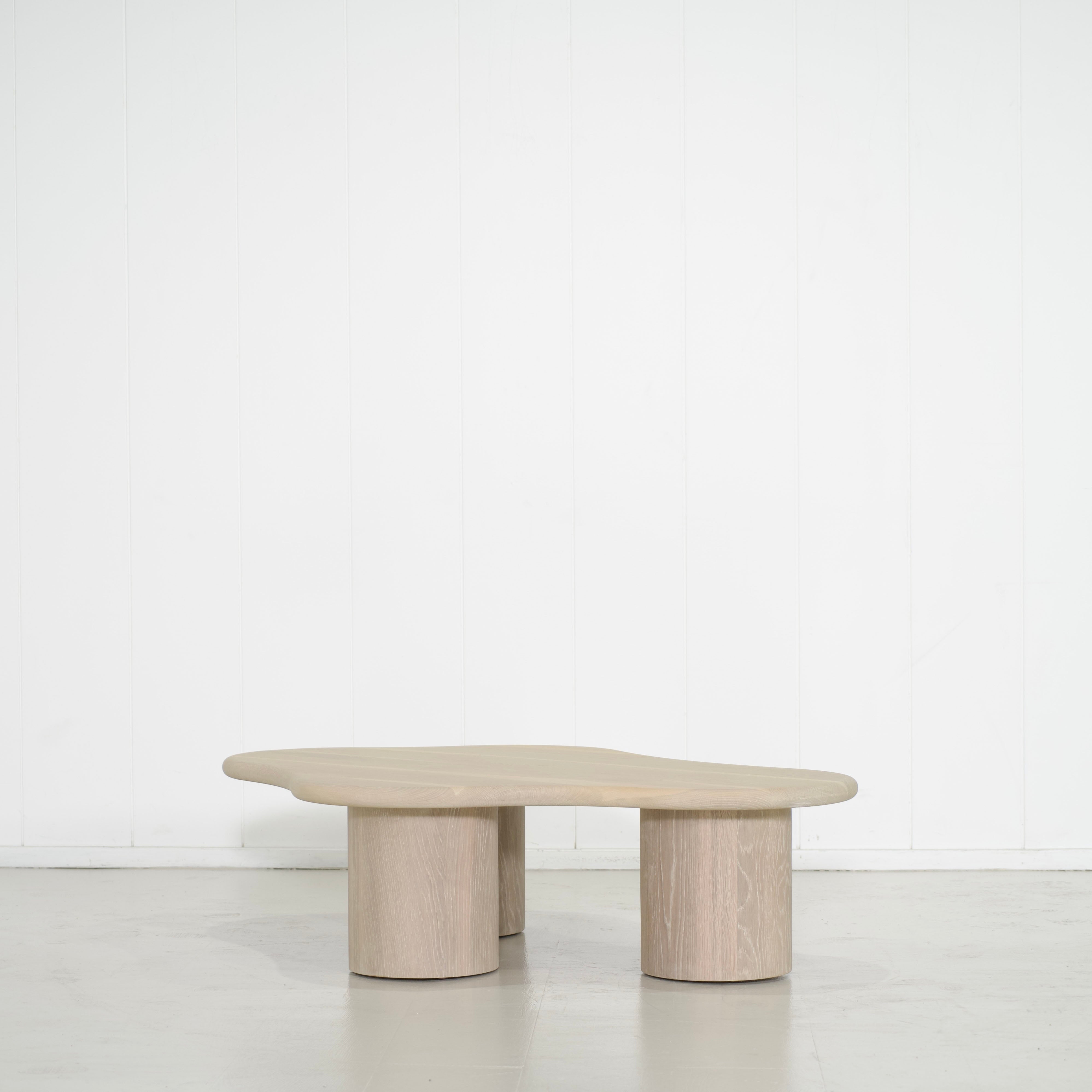 As Shown: 55"W x 41"D x 15"H | Solid White Oak | Bullnosed Edge | Sand