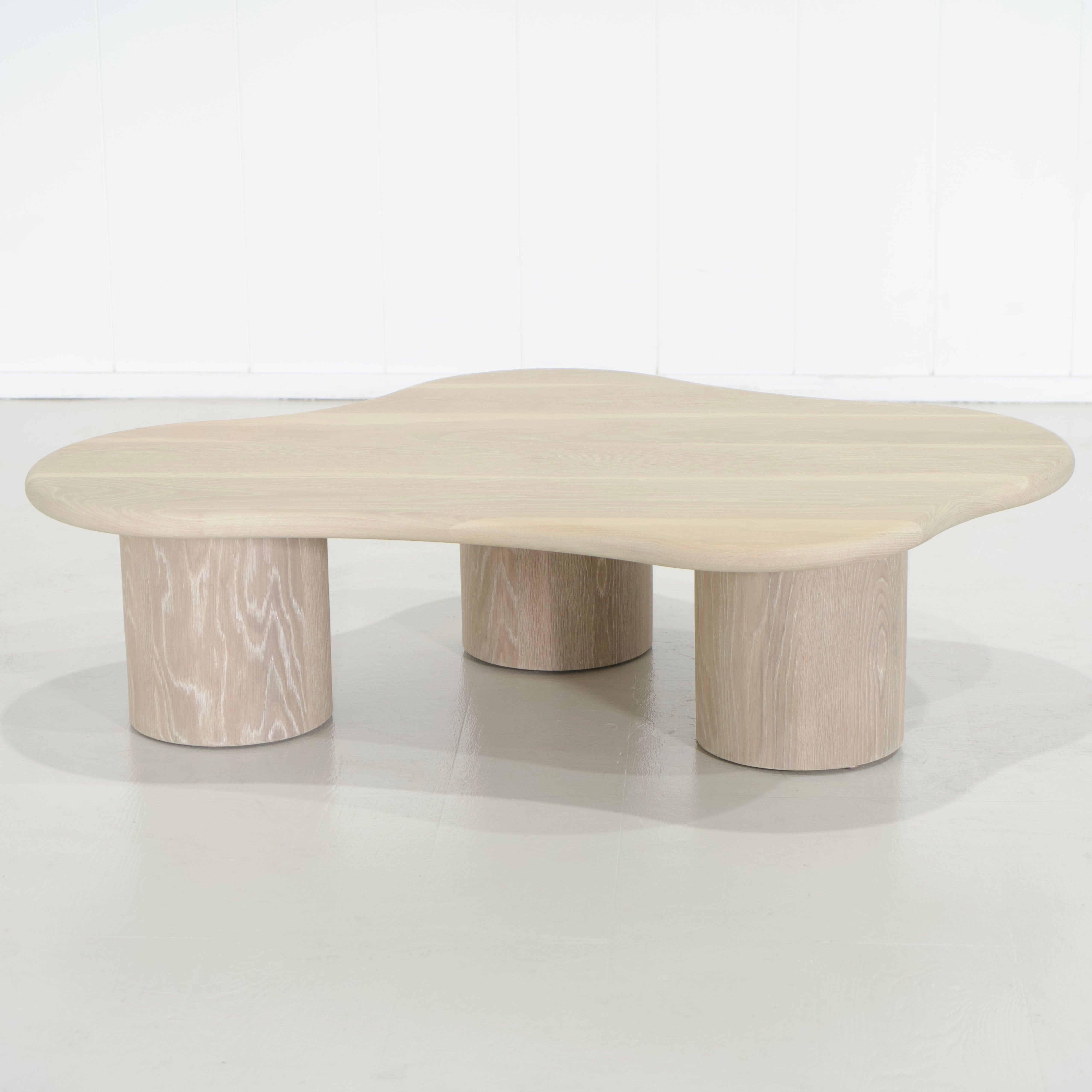 As Shown: 55"W x 41"D x 15"H | Solid White Oak | Bullnosed Edge | Sand