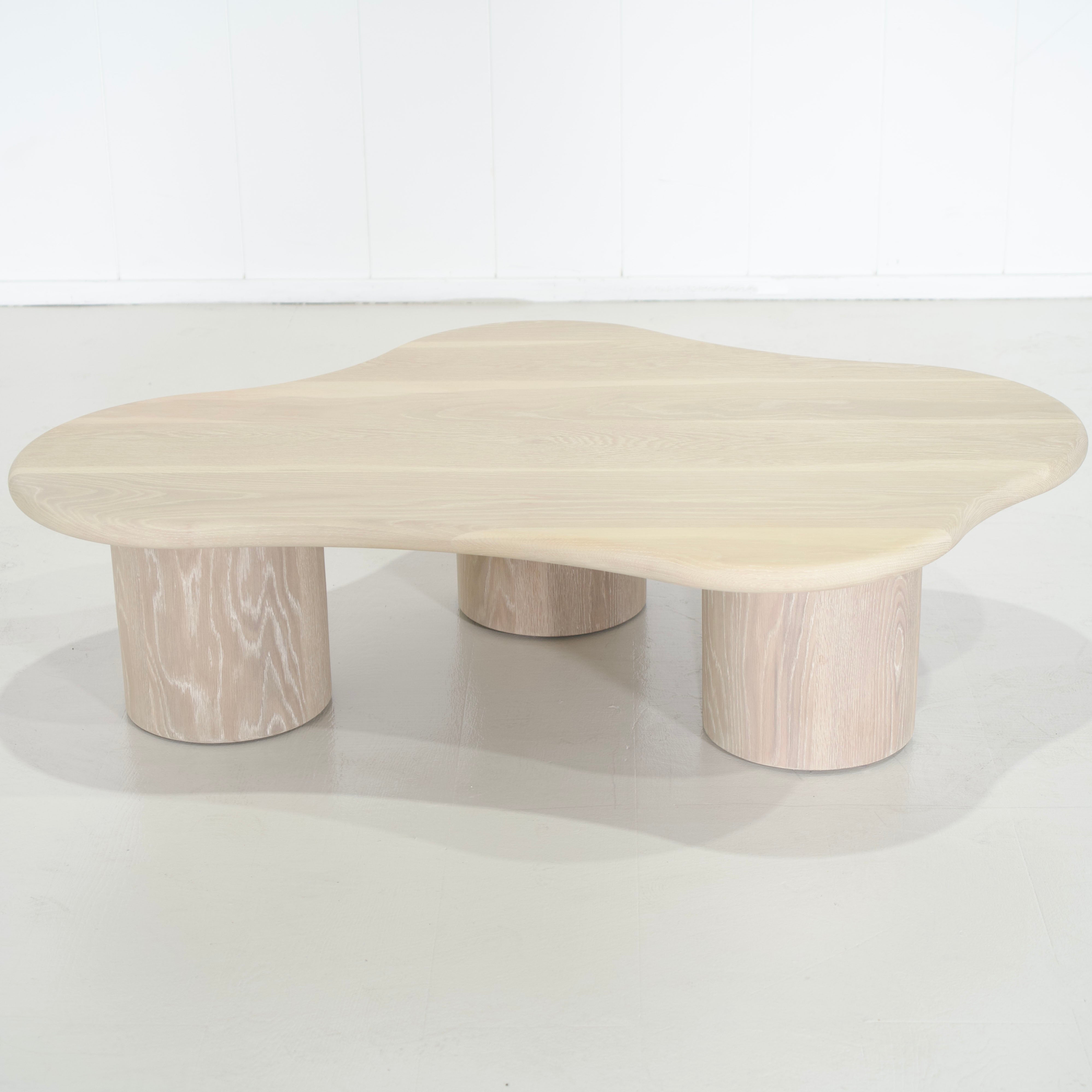 As Shown: 55"W x 41"D x 15"H | Solid White Oak | Bullnosed Edge | Sand