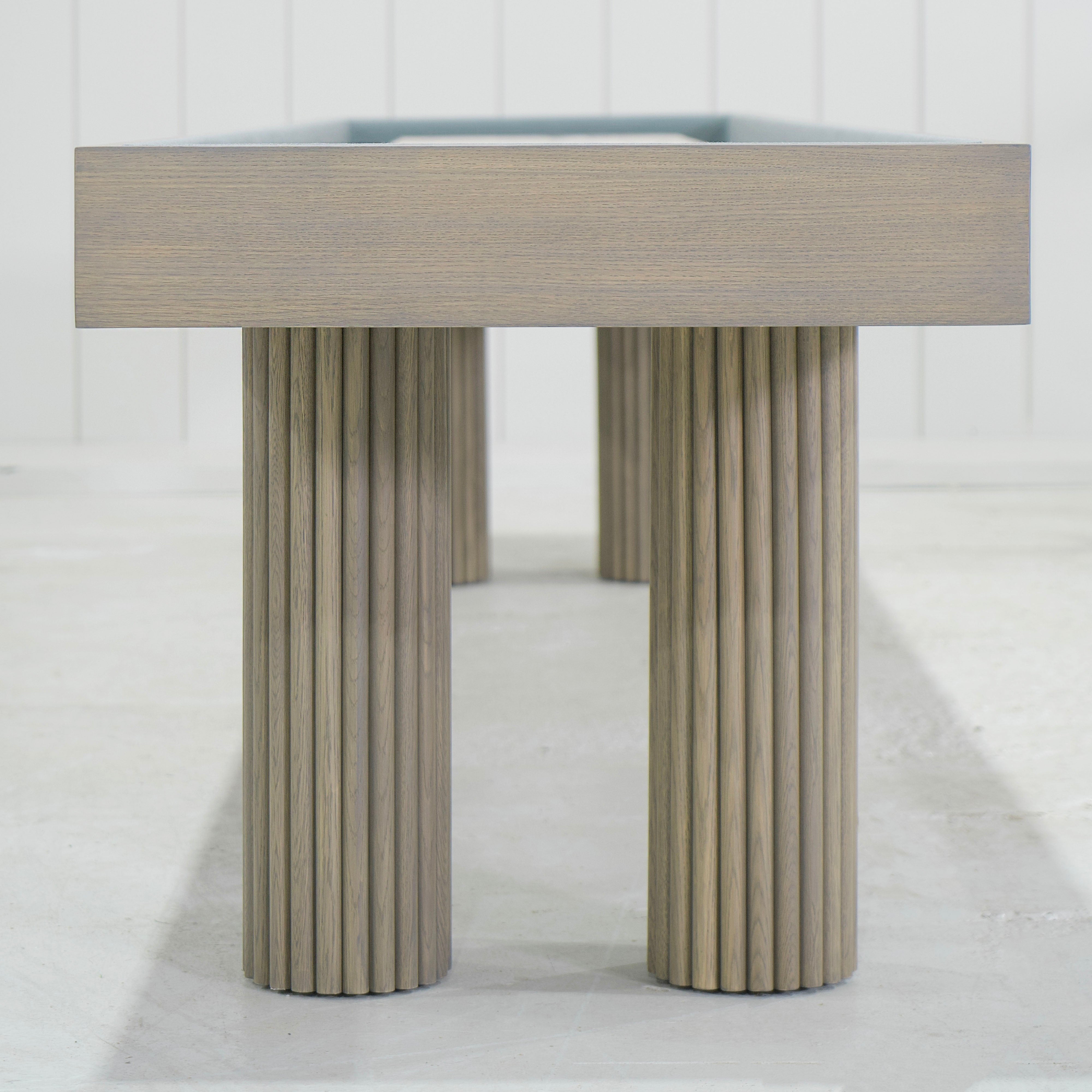 As Shown: Large: 155.5”W x 31.5”D x 33.5”H | Felt: Steel | Finish: Antique Beige (Discontinued)