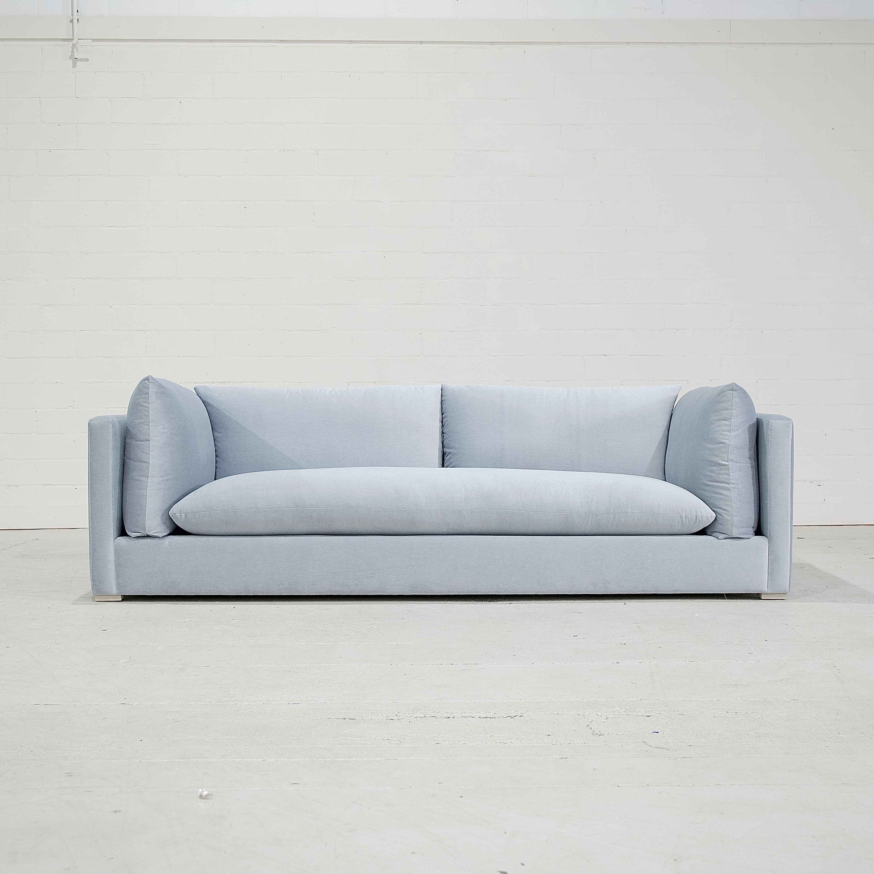 As Shown: in COM, legs finished in Mint White Super White.