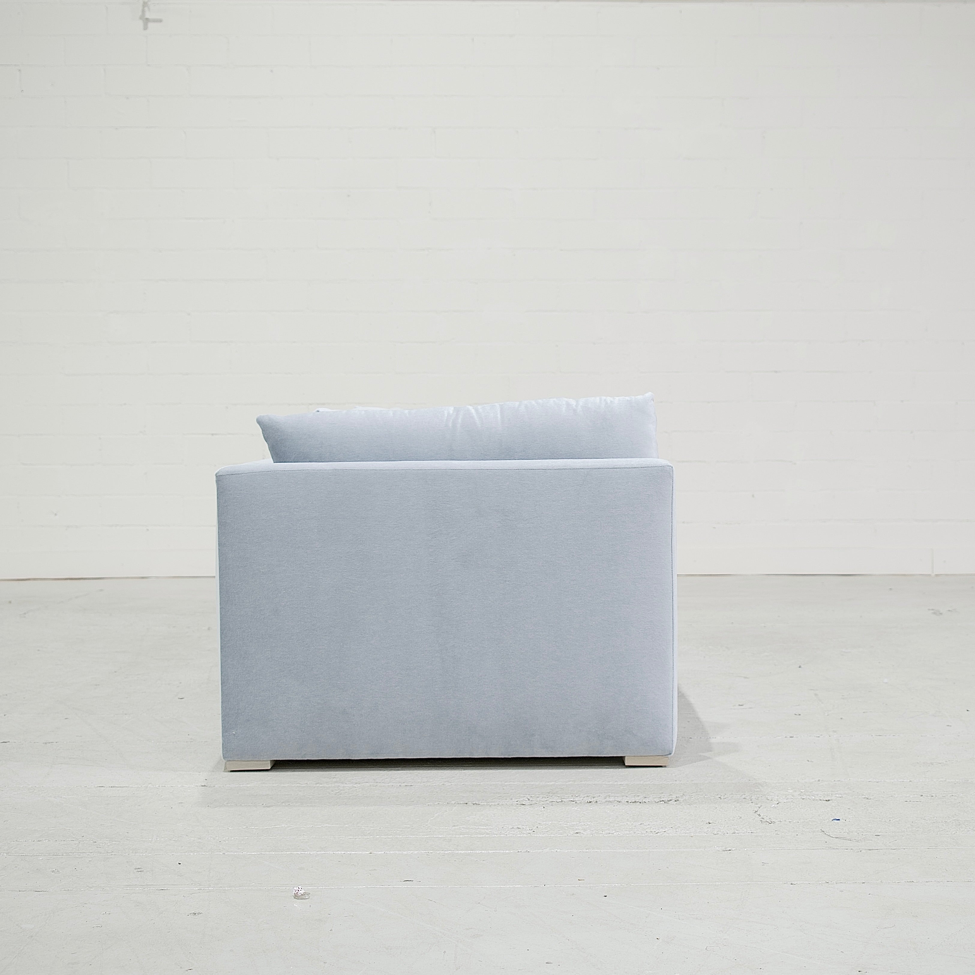 As Shown: in COM, legs finished in Mint White Super White.