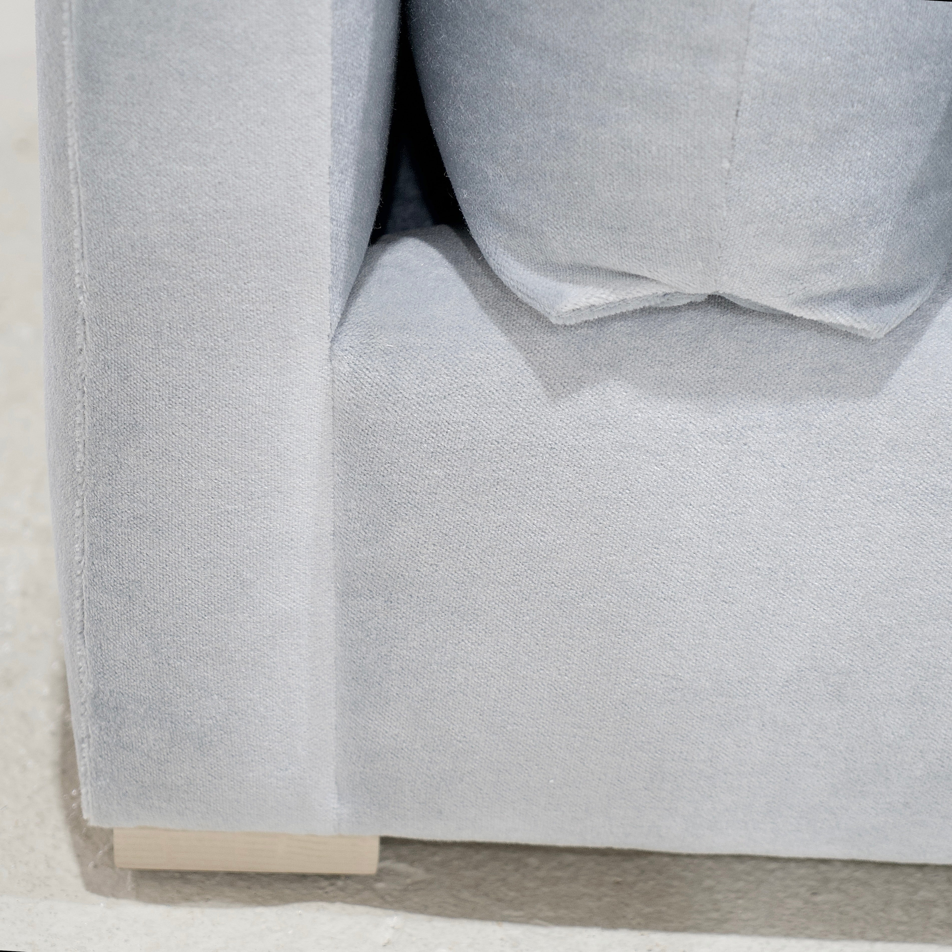 As Shown: in COM, legs finished in Mint White Super White.