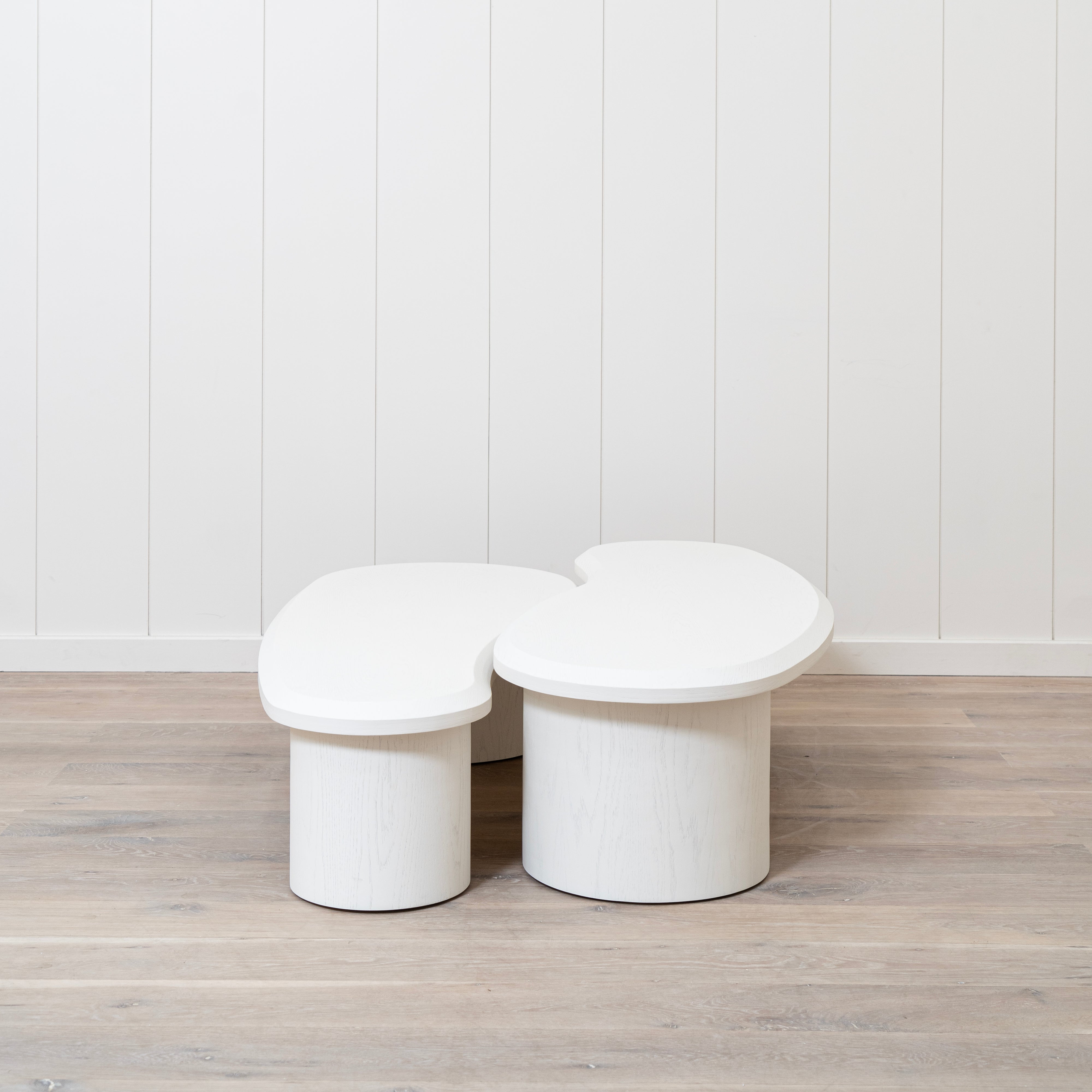 Dimensions: Sylvia Tall: 54.5"W x 21"D x 16"H + Sylvia Short: 53.5"W x 23"D 14"H
| Material: Engineered Ash | Finish: Wire Brushed Figueroa