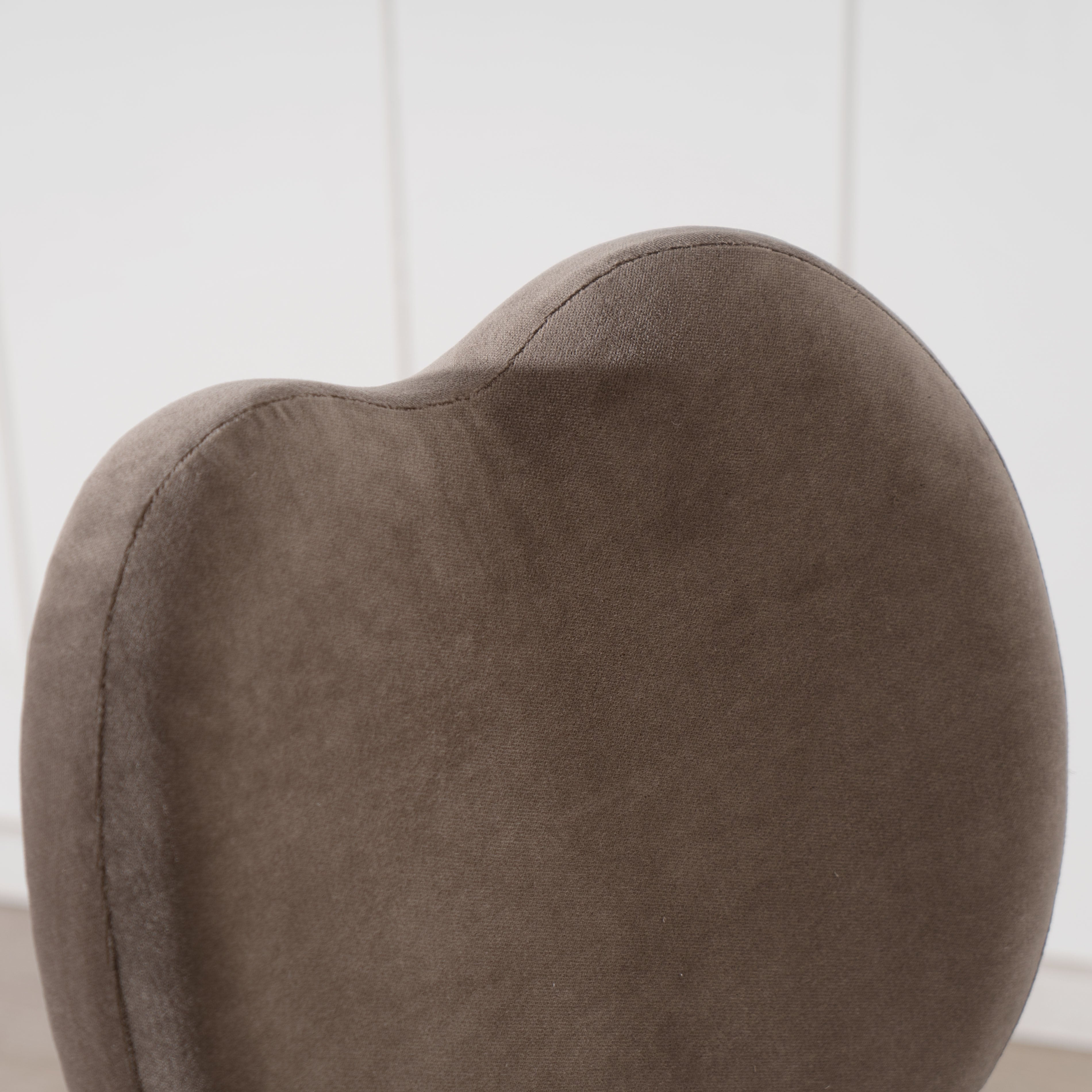 As Shown: in Sky Taupe back and Mila Driftwood seat. Oak finished in Mint White Natural.