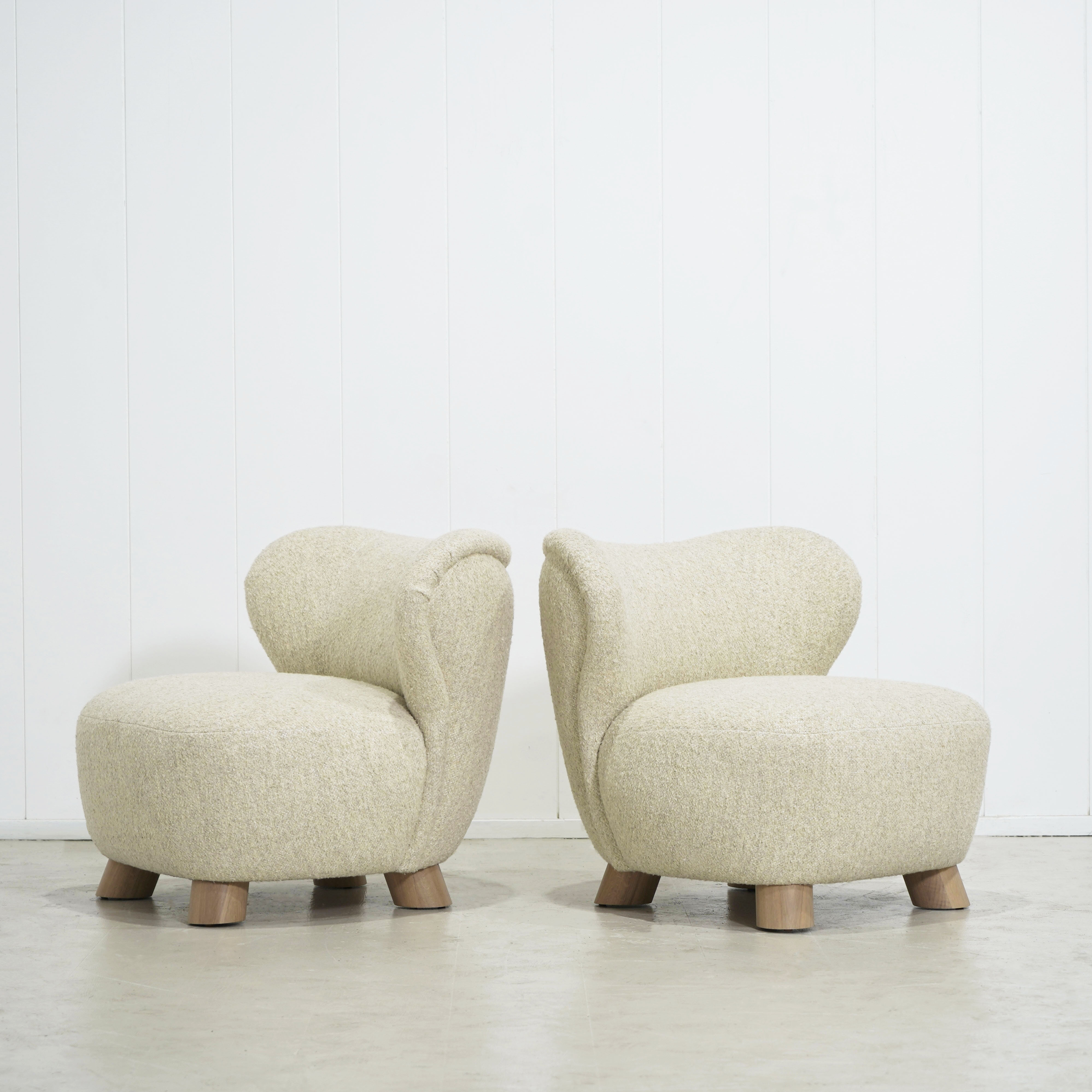 As Shown: 34"W x 35"D x 32"H | Style: Upholstered | Fabric: Berber Natural | Base: Legs | Finish: Smoke (Discontinued)