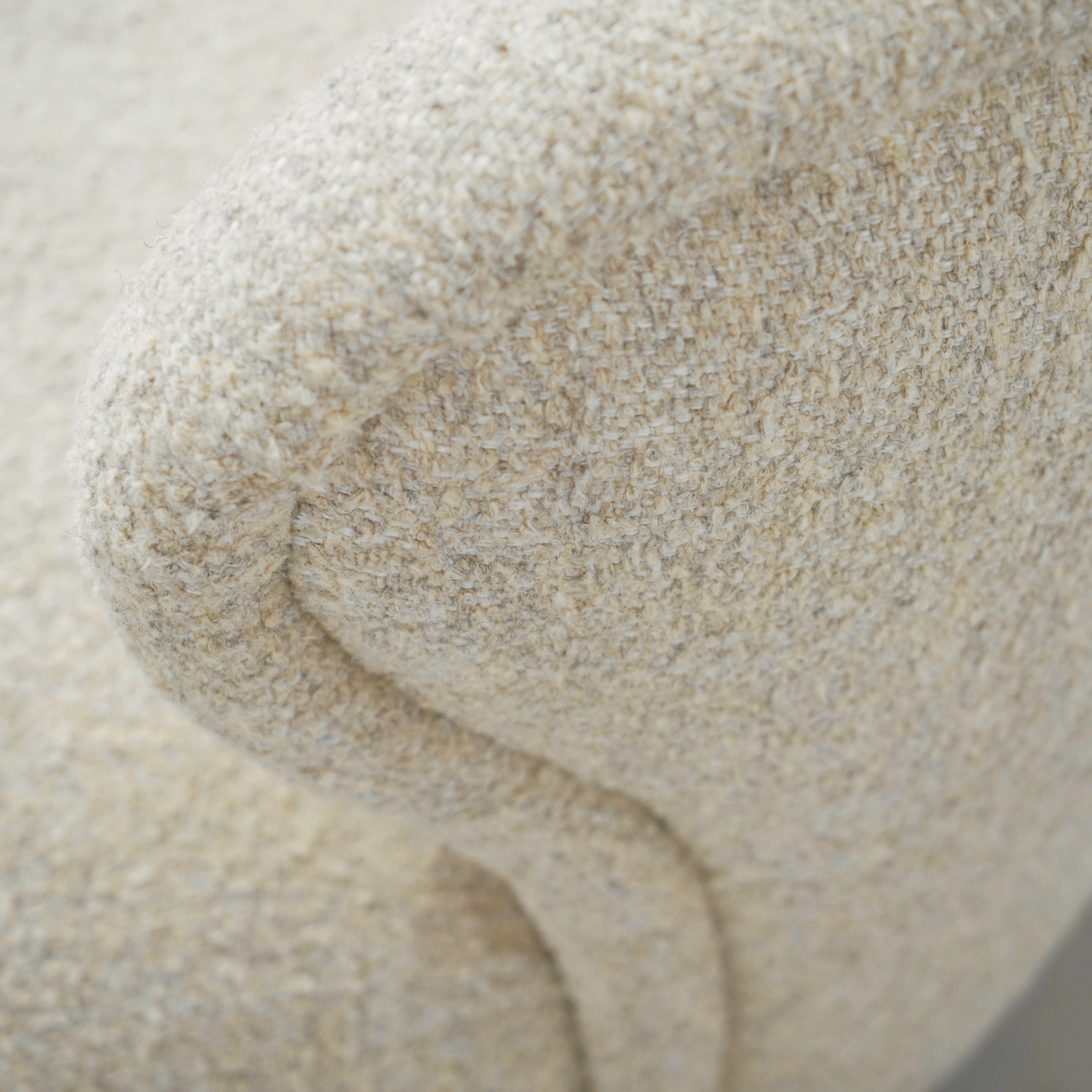 As Shown: 34"W x 35"D x 32"H | Style: Upholstered | Fabric: Berber Natural | Base: Legs | Finish: Smoke (Discontinued)